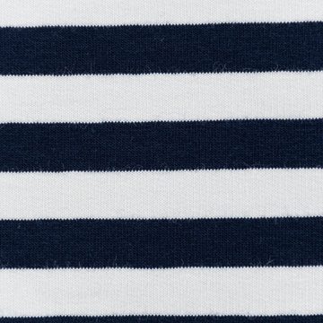 SCHÖNER LEBEN. Stoff French Terry Sommersweat Streifen offweiß dunkelblau 1,5m Breite, allergikergeeignet