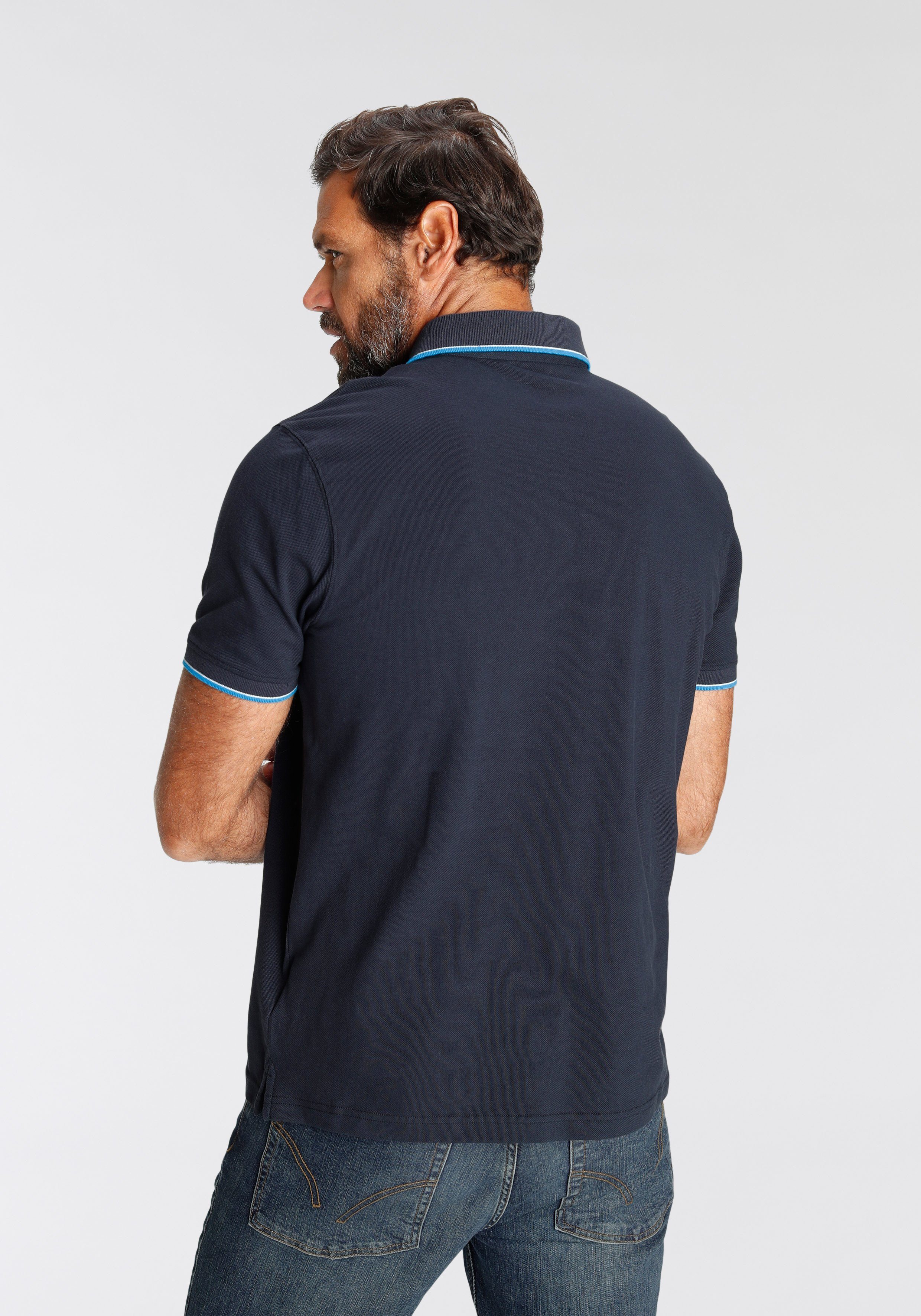 Man's World Poloshirt Kurzarm, bedrucktes Design, Polokragen, aus Baumwolle