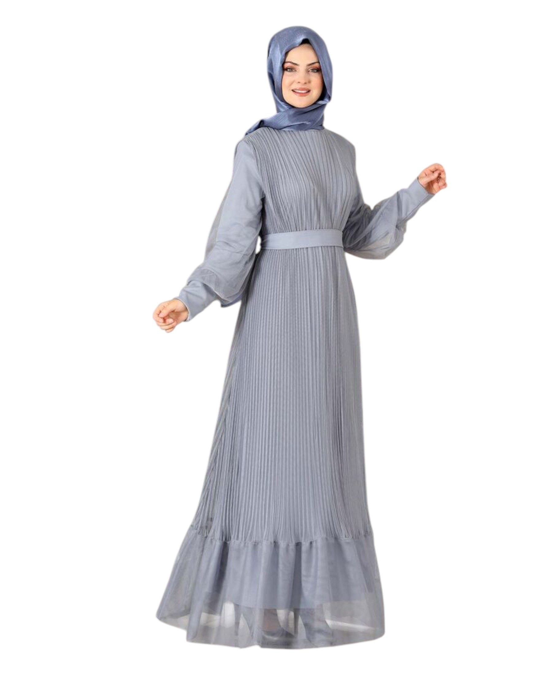 Abendkleid Maxikleid mit Faltendetail – Abaya Hijab Mode Modest Fashion