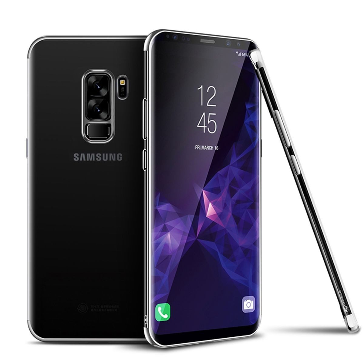 König Design Handyhülle Samsung Galaxy S9 Plus, Samsung Galaxy S9 Plus Handyhülle Bumper Backcover Silber
