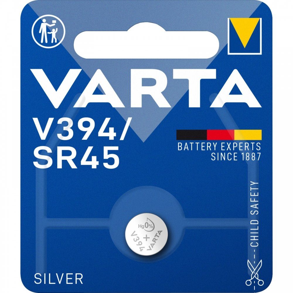 silber VARTA Knopfzelle - Knopfzellenbatterie - V394/SR45
