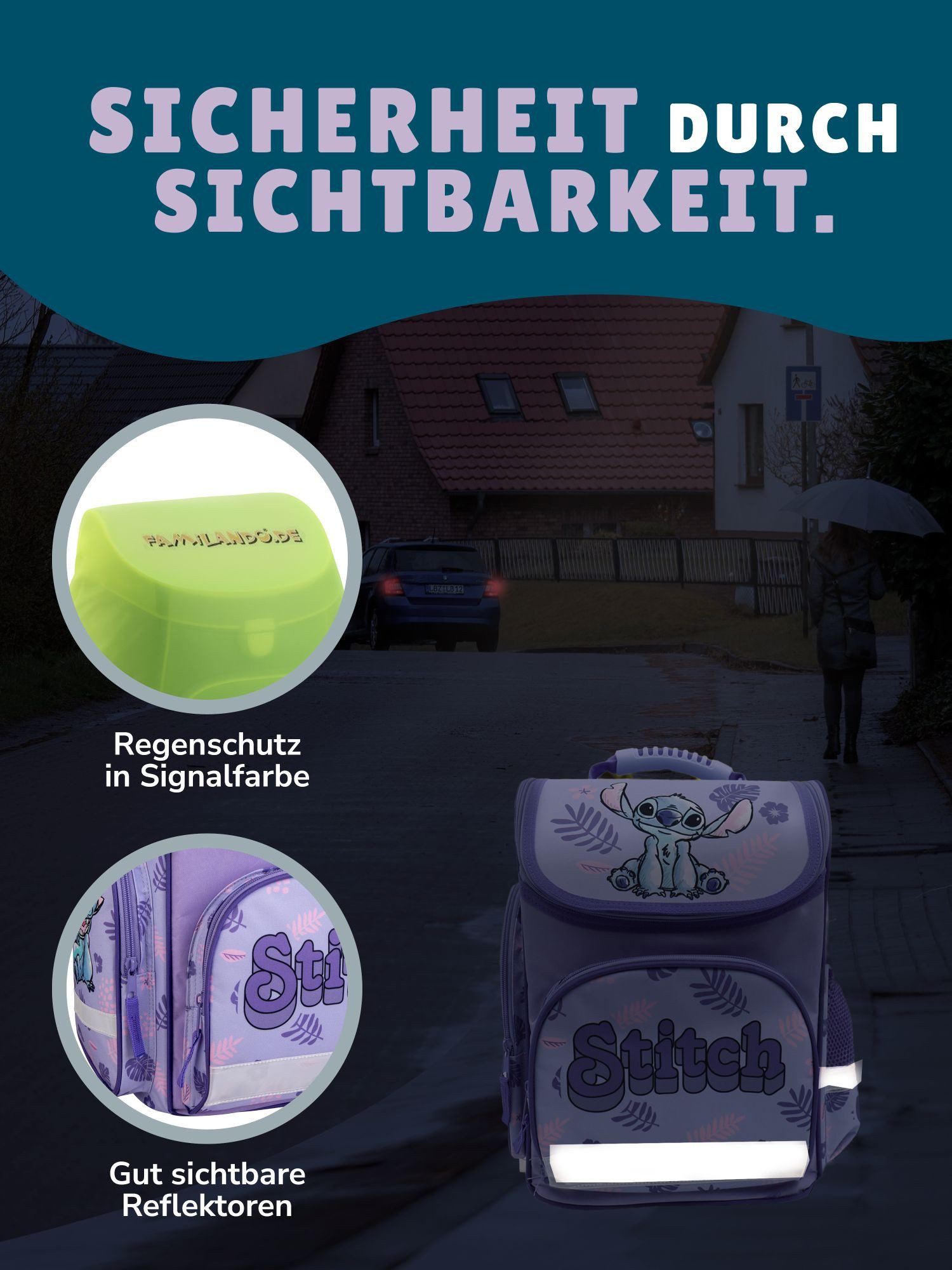 Familando Schulranzen Export Stitch Schultasche, lila, ab 1. Klasse ...