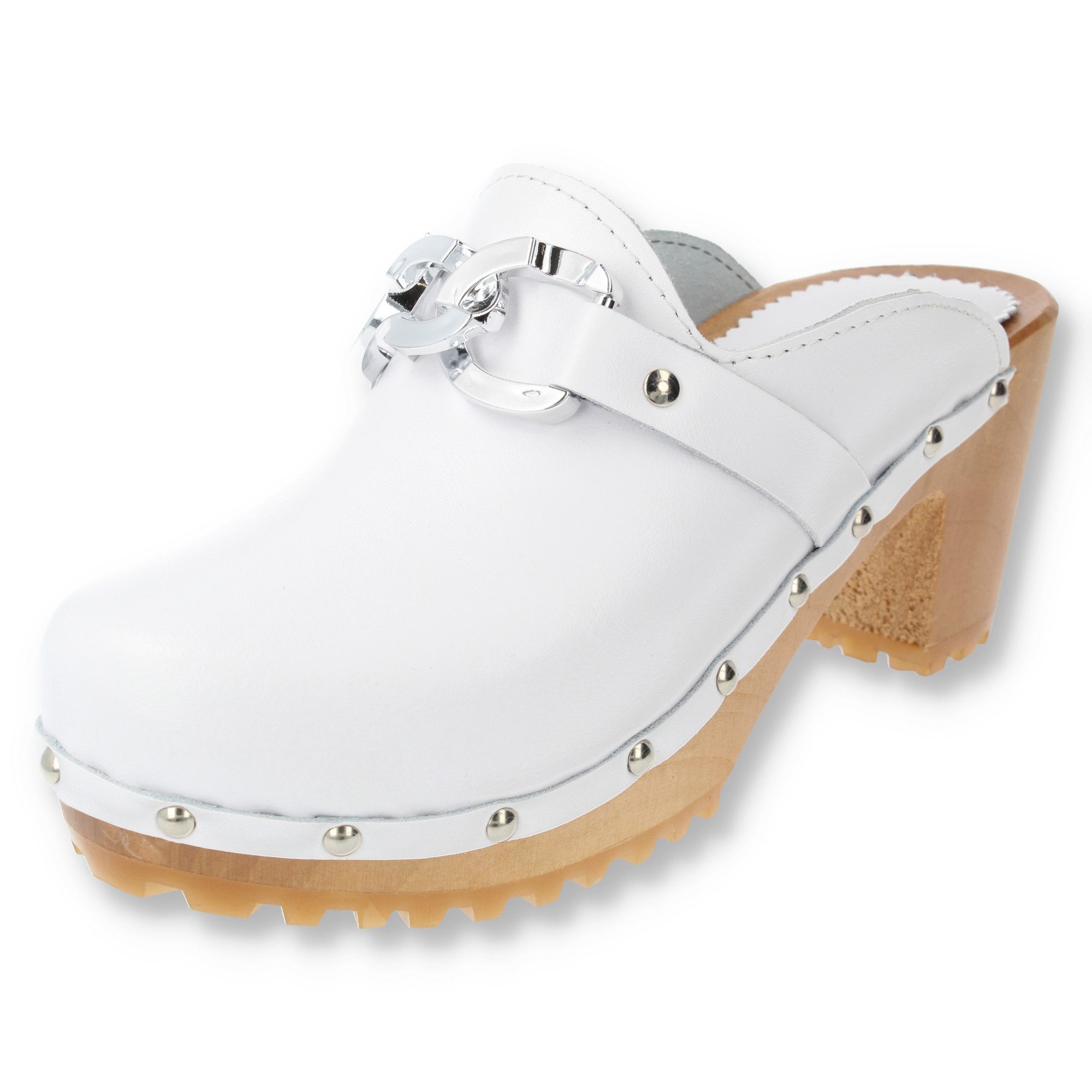 Cloque Bodony Clogs mit Absatz und Schnalle, Schwarz oder Weiß Clog (1 Paar günstig online kaufen