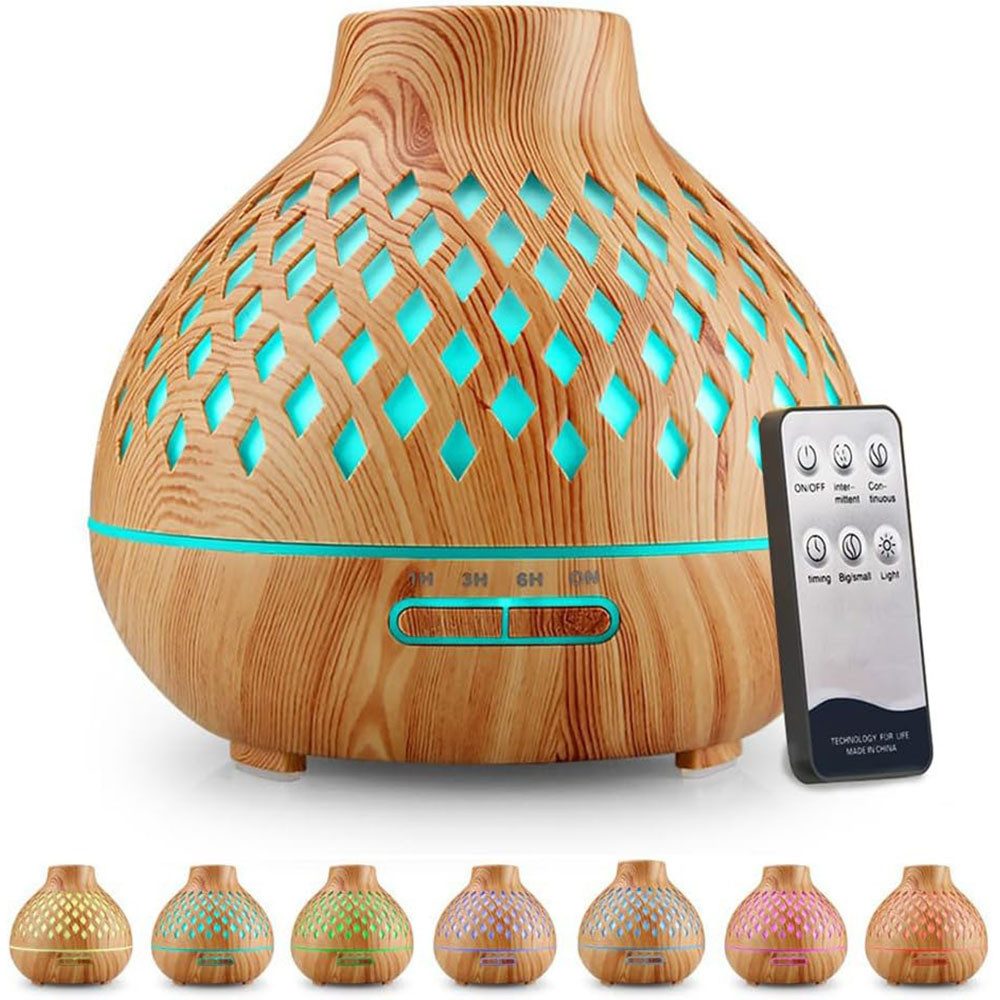 TUWENA Diffuser Aromatherapie Diffusor 400 ml Ultraschallbefeuchter 7-Farben-LED