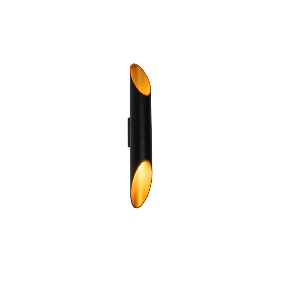 Qazqa Wandleuchte Organo, ohne Leuchtmittel, Warmweiß, QAZQA Wandleuchte, gu10, Schwarz, Aluminium, Modern