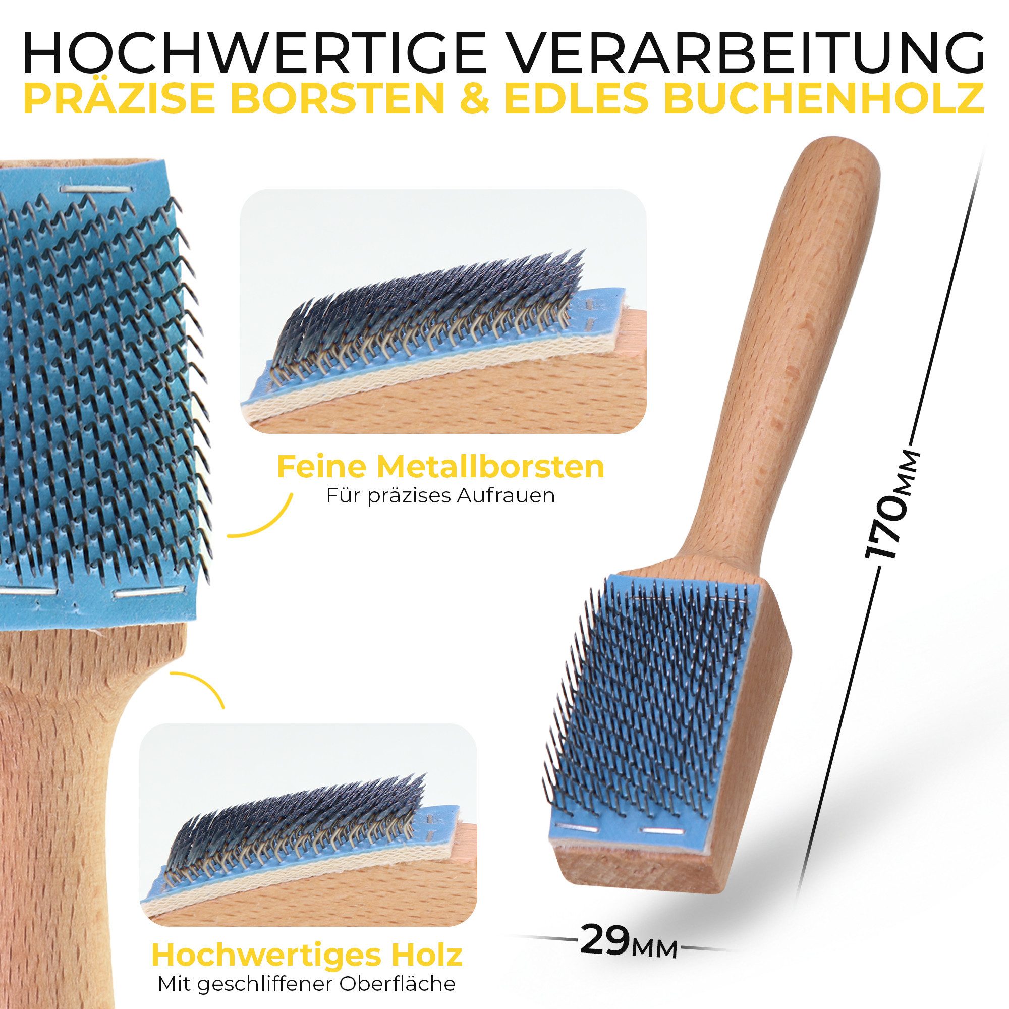 Langlauf Schuhbedarf Aufraubürste für Tanzschuhe mit Chromledersohle - Tanzschuhbürste Tanzschuh