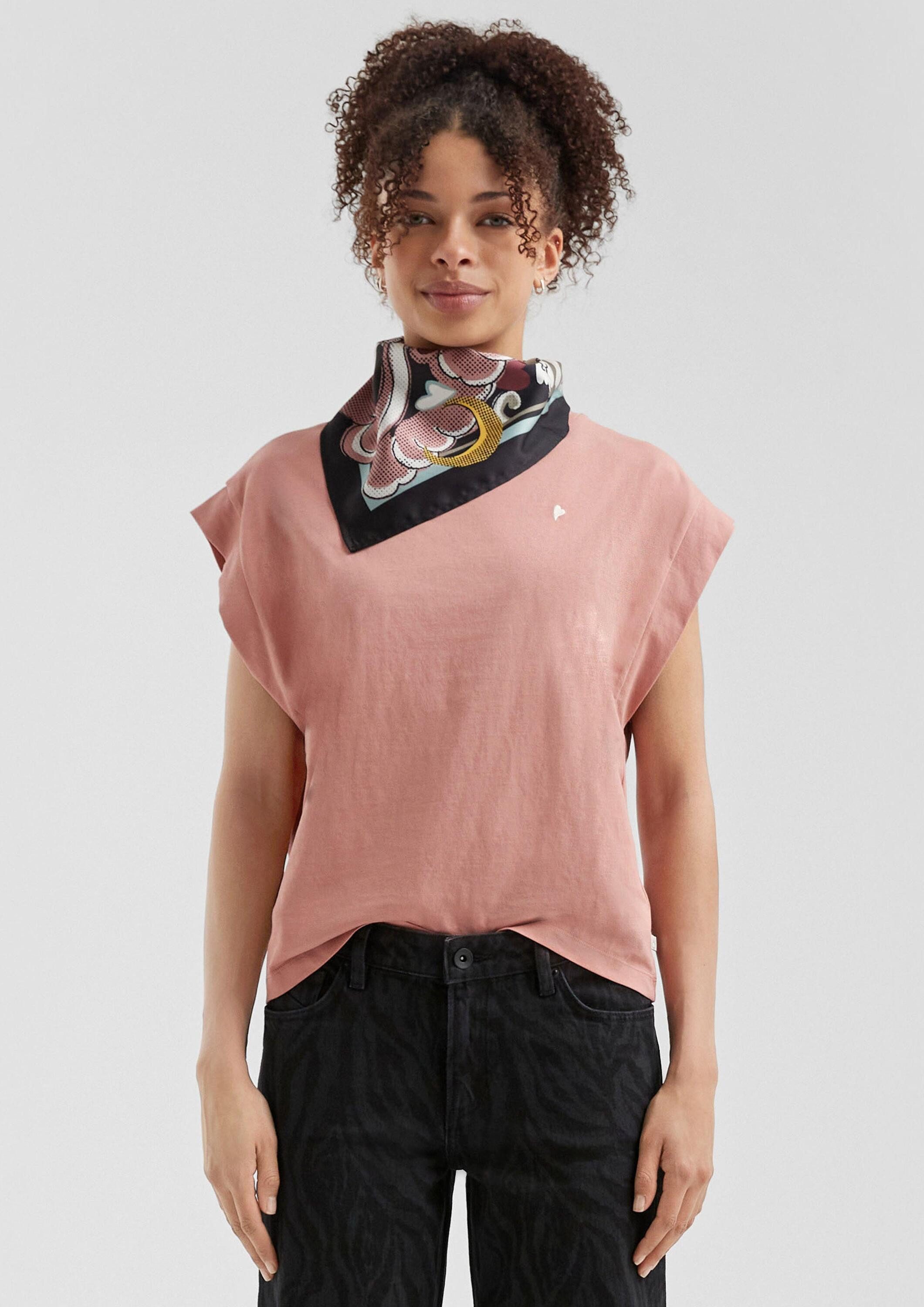 QS Kurzarmshirt T-Shirt T-Shirt mit überschnittenen günstig online kaufen