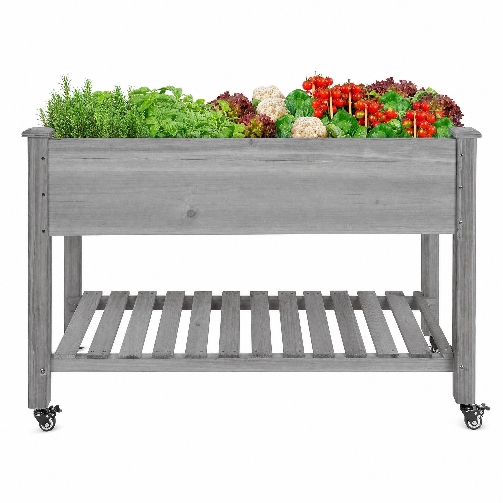 GarveeMore Hochbeet 122×61×81cm Hochbeet mit Beinen für Blumen und Gemüse