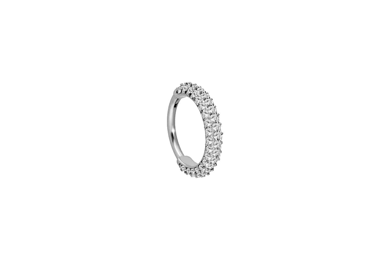 PIERCINGLINE Nasenpiercing Chirurgenstahl Segmentring Clicker KRISTALLRAND günstig online kaufen