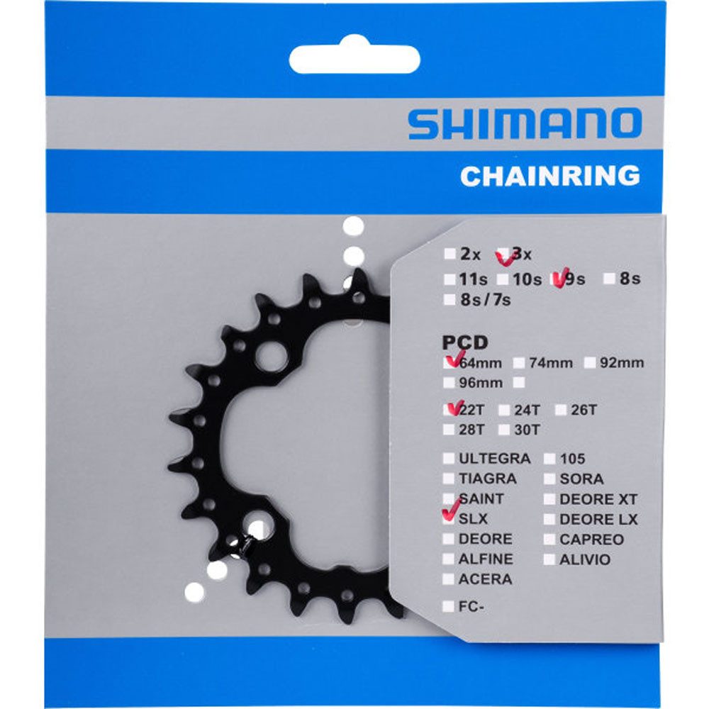 Fahrradkette SHIMANO Kettenblätter DEORE FC-M617 22 Zähne 64mm Stahl schwarz Fahrra