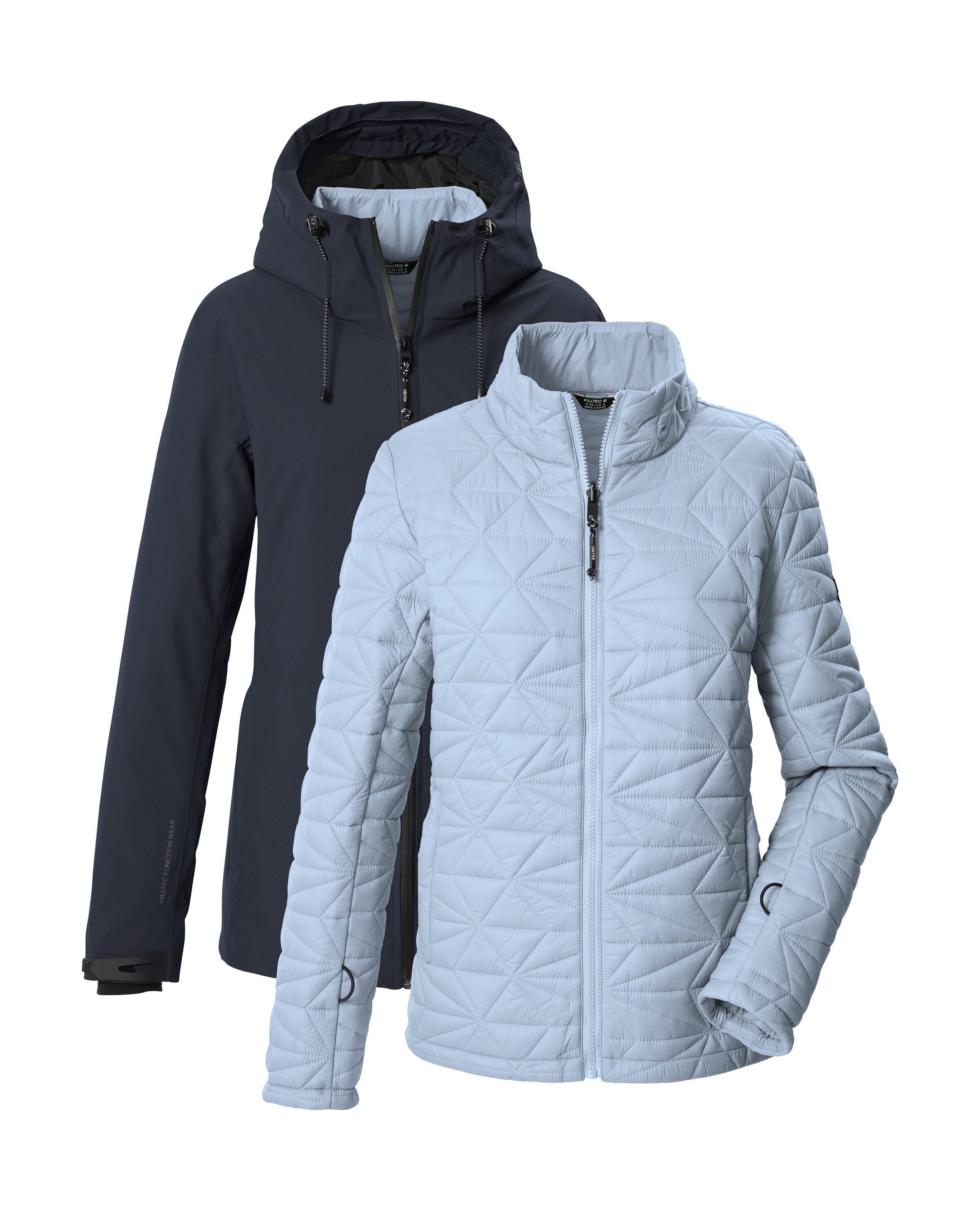 Killtec 3-in-1-Funktionsjacke KOW 20 WMN JCKT 3 in 1 Damenjacke, wasserdicht, atmungsaktiv, abzipbare Steppjacke
