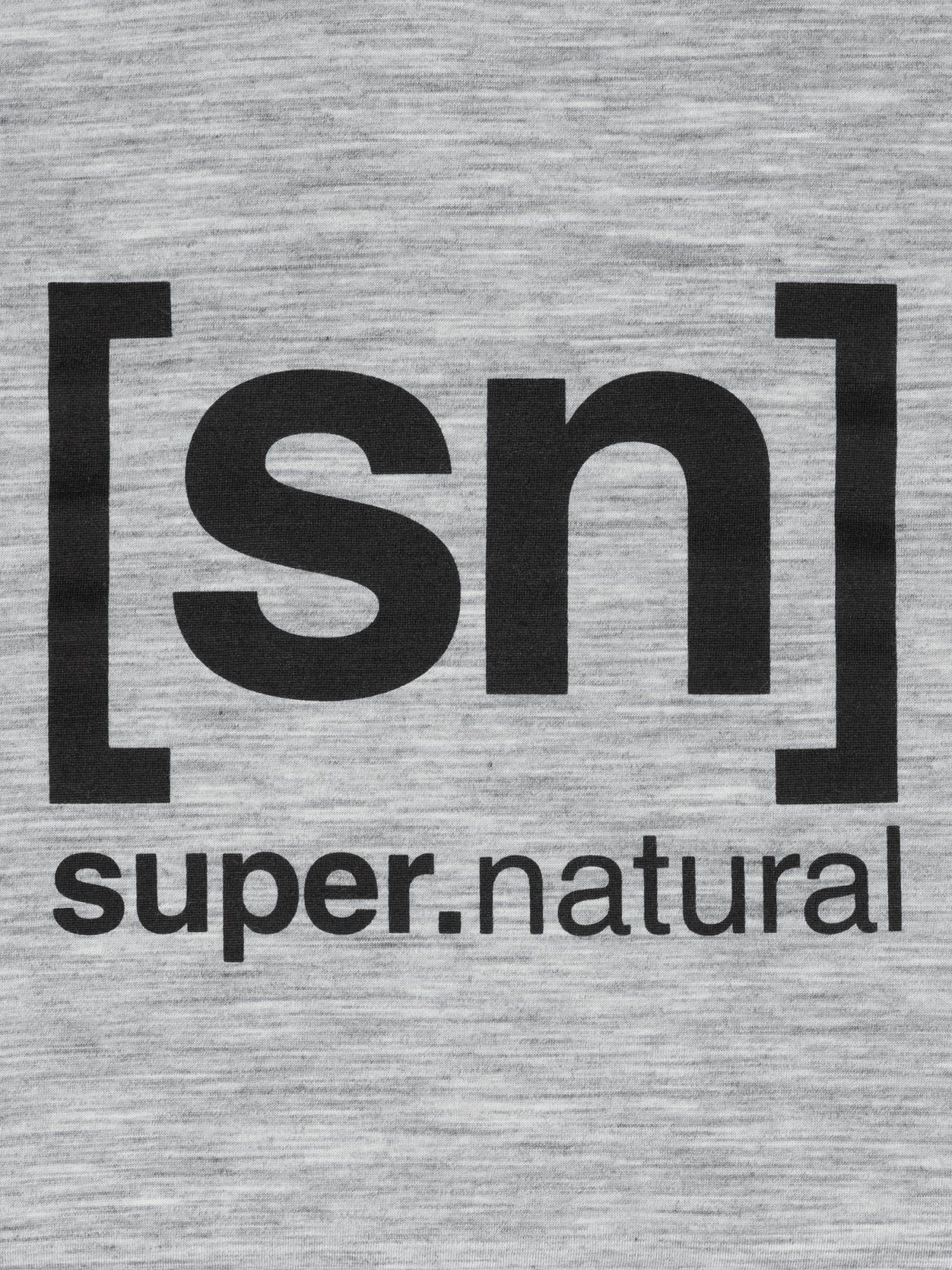 M Grey Logo Herren - Logo Kurzarm-Shirt Black SUPER.NATURAL T-Shirt Grey Tee Melange Super.natural