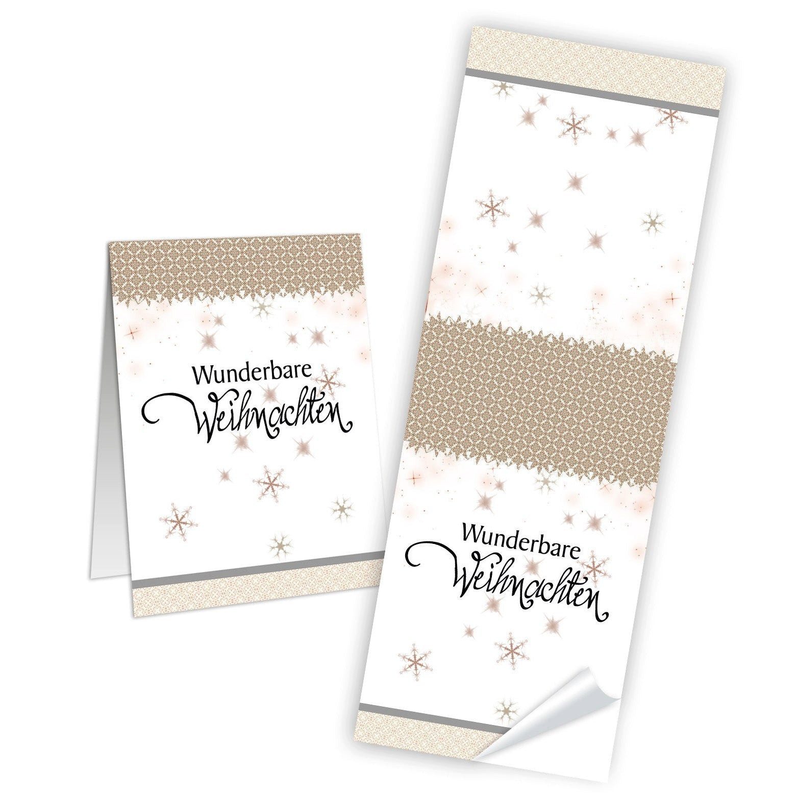 Logbuch-Verlag Aufkleber 50 Aufkleber Sticker 5 x 14,8 cm WUNDERBARE WEIHNACHTEN