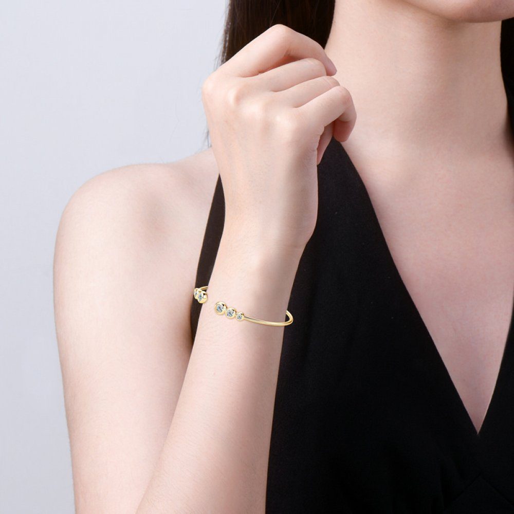Invanter Bettelarmband Silber Gold für Moissanit-Armband Damen 925er aus
