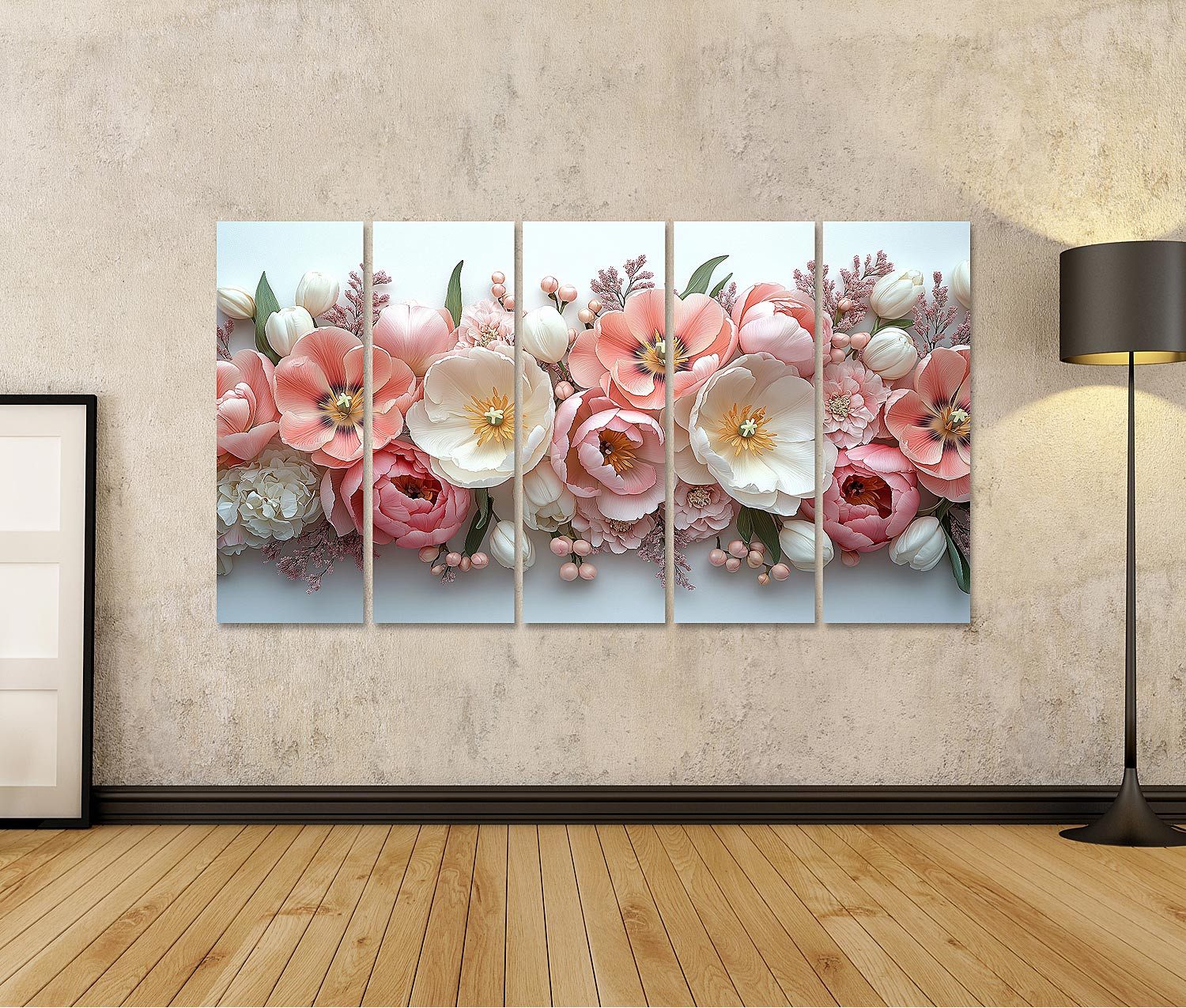 islandburner Leinwandbild, Zarte Blumenpracht in Pastellfarben günstig online kaufen