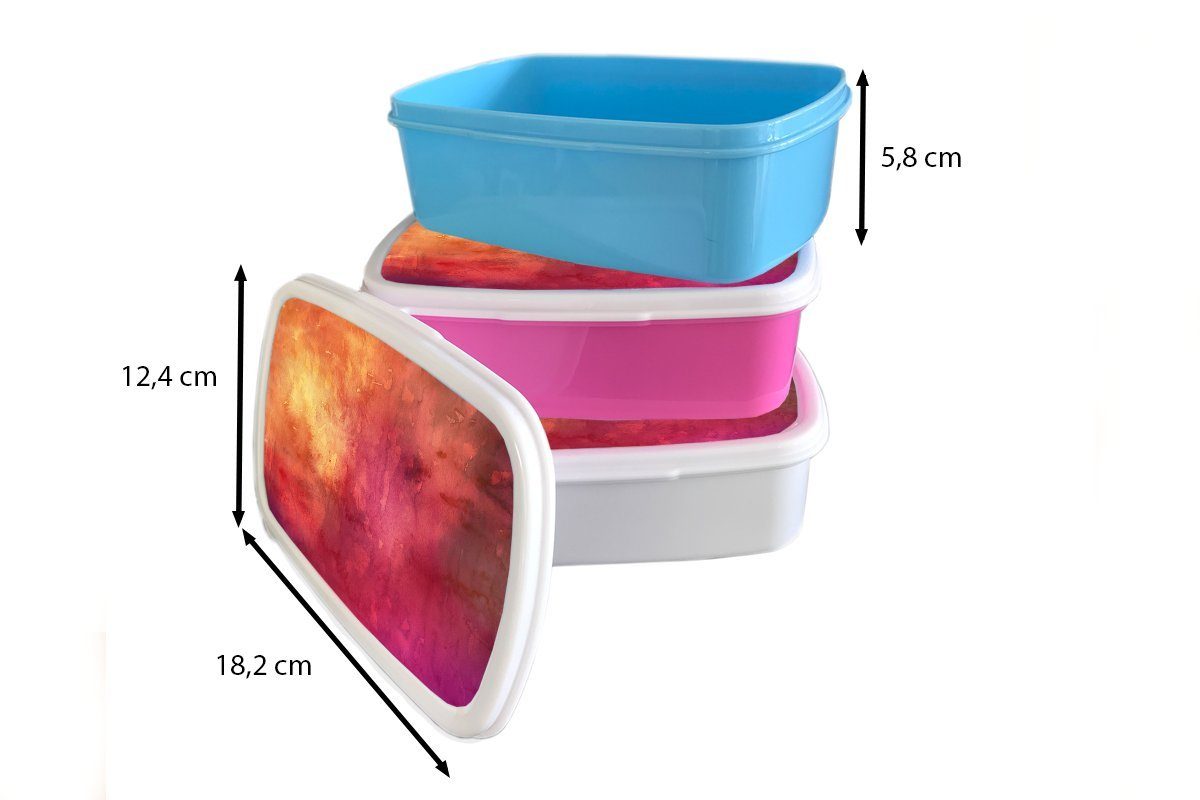 - (2-tlg), Farbton, Brotdose, Jungs für Rot Mädchen - Orange und MuchoWow - und Aquarell Brotbox Lunchbox weiß Kinder für Kunststoff, Erwachsene,