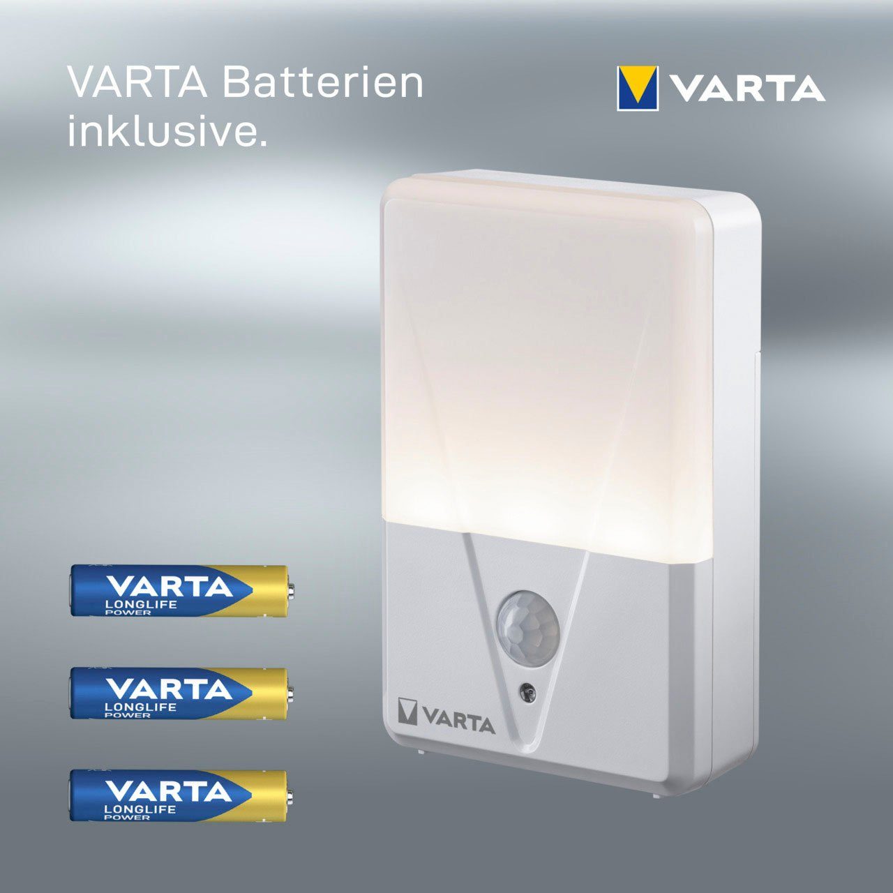 Motion VARTA Sensor Warmweiß 3xAAA, Nachtlicht fest LED inkl. Nachtlicht ist batteriebetrieben integriert, VARTA