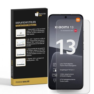 Protectorking Schutzfolie 4x Displayschutzfolie für Xiaomi 13 3D KLAR FULL COVER PREMIUM Display, (4-Stück), flexible Displayschutzfolie, PREMIUM QUALITÄT 3D-KLAR