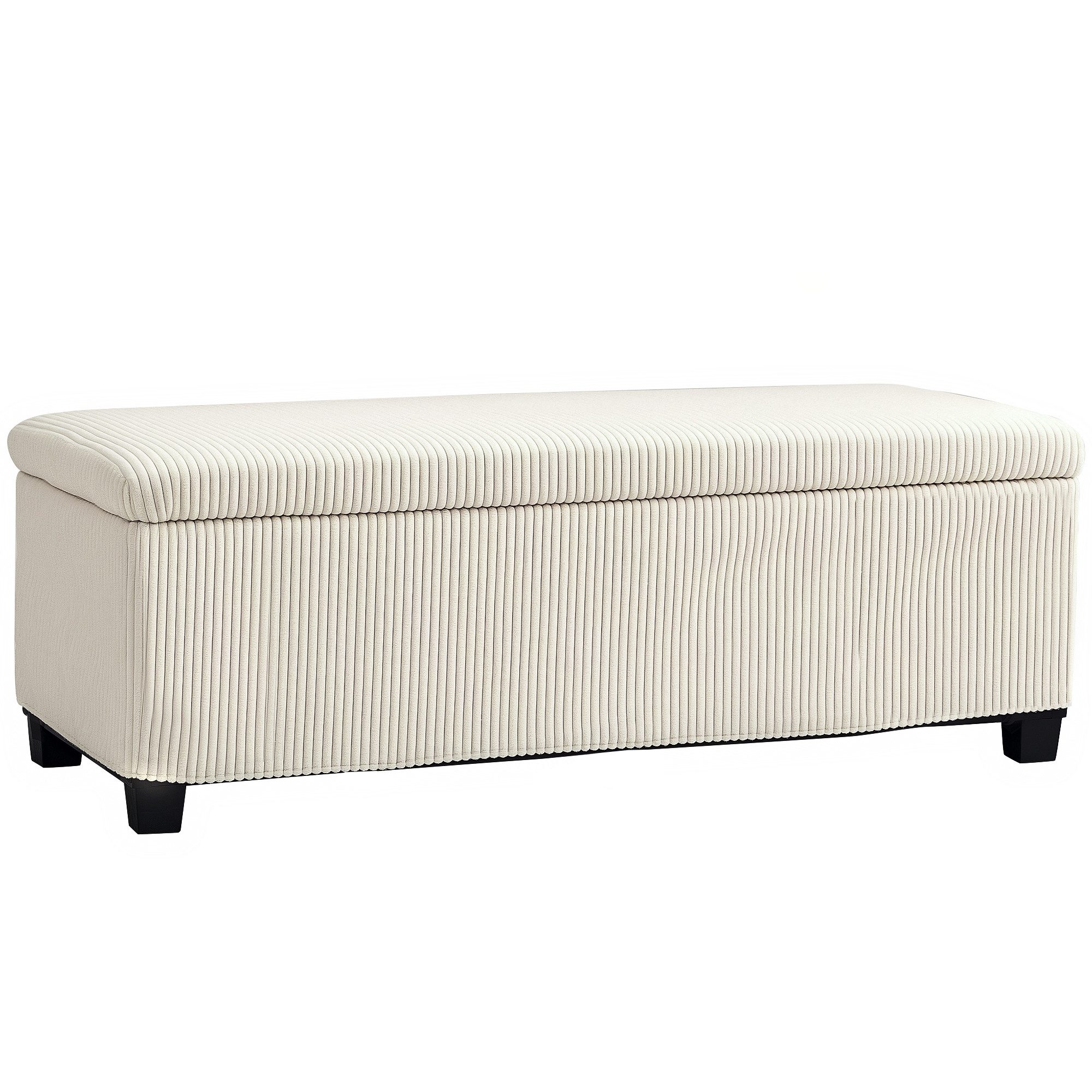 furnicato Sitztruhe Sitzbank mit Stauraum, Cord-Design, Stahlrahmen, Beige günstig online kaufen