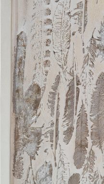 Myflair Möbel & Accessoires Ölbild Gemälde Madie, silberfarben, Bild auf Leinwand, Motiv Federn, 100x50 cm, Wohnzimmer