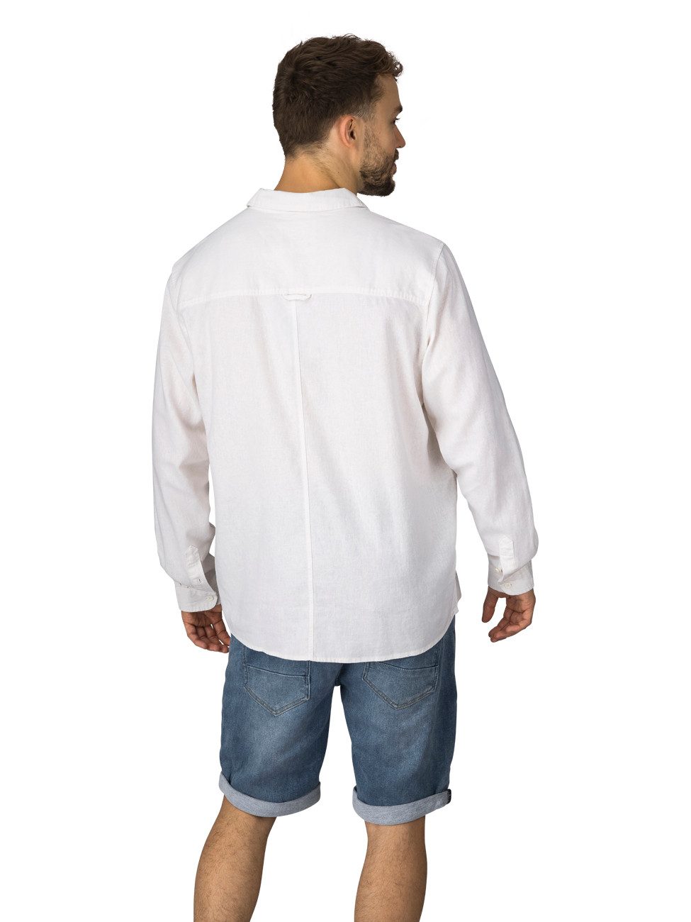 riverso Langarmhemd riverso Herren Leinen Hemd RIVFabio Regular Fit (1-tlg)