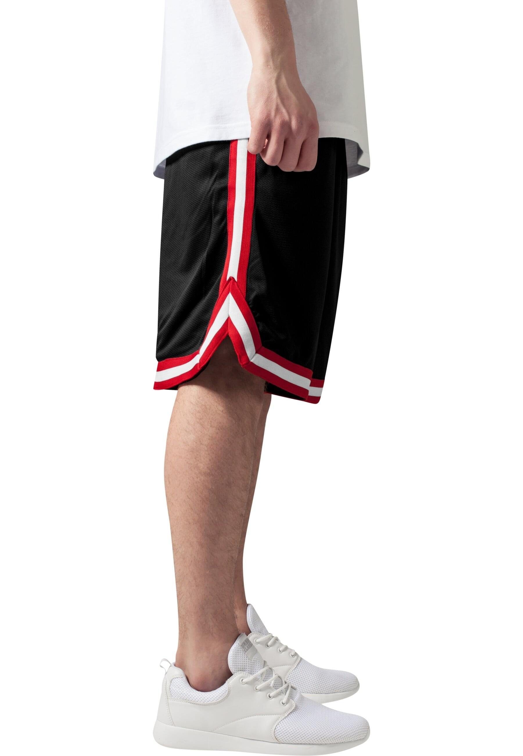 Stripes Stoffhose Herren black/red/white CLASSICS Mesh URBAN (1-tlg) Shorts