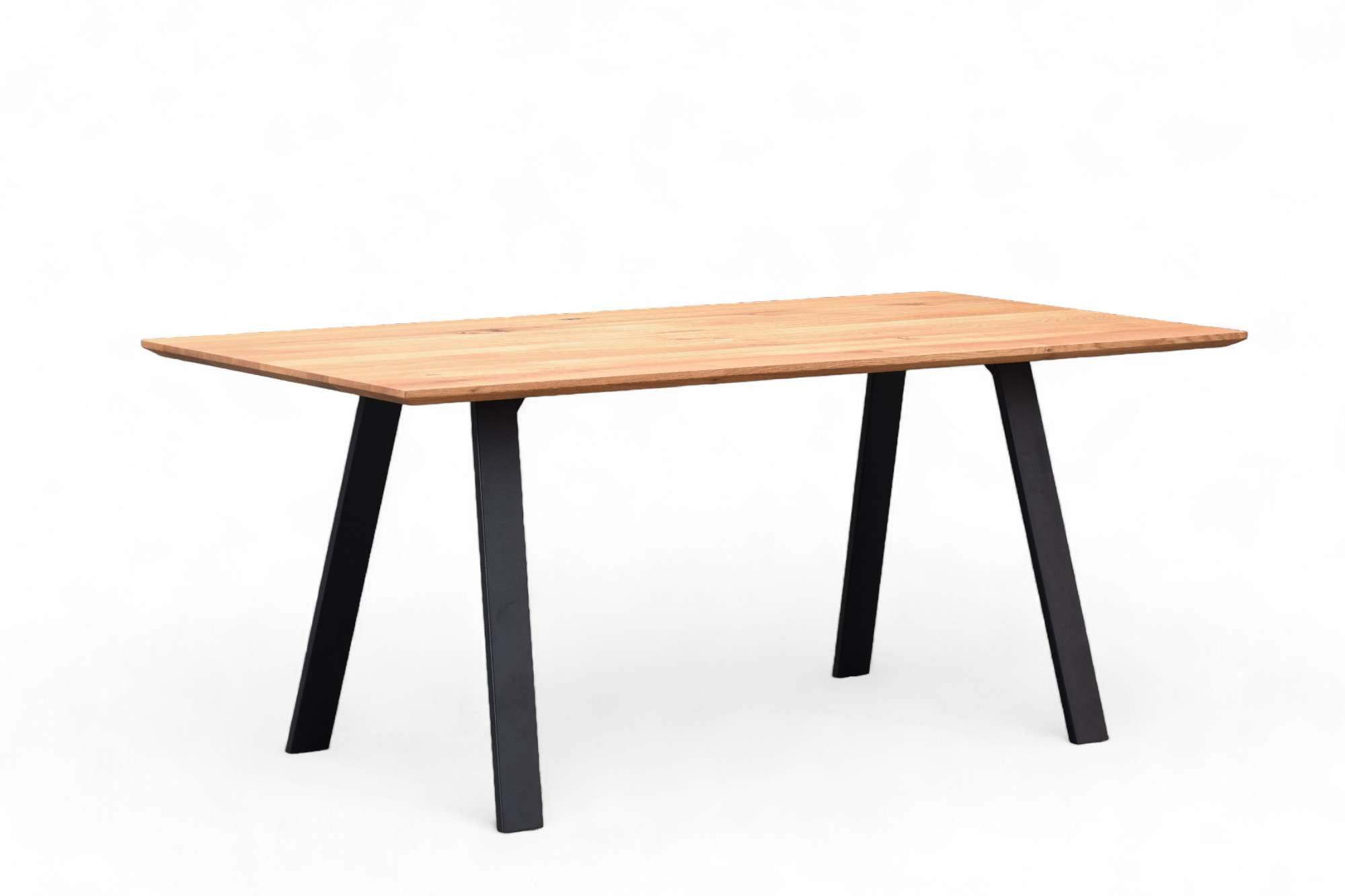 Home affaire Esstisch Reidigen Küchentisch, A-Form Metallgestell, Wildeiche massiv geölt, Baum Kante oder Schweizer Kante, erhältlich in 3 Größen und 2 Цвета(ов)