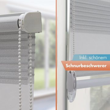 Doppelrollo für Fenster, Klemm Rollos ohne Bohren, Duo Rollo, Bailena, Lichtschutz, ohne Bohren, freihängend, Klemmfix, mit Glitzer Lux, Premium-Stoff