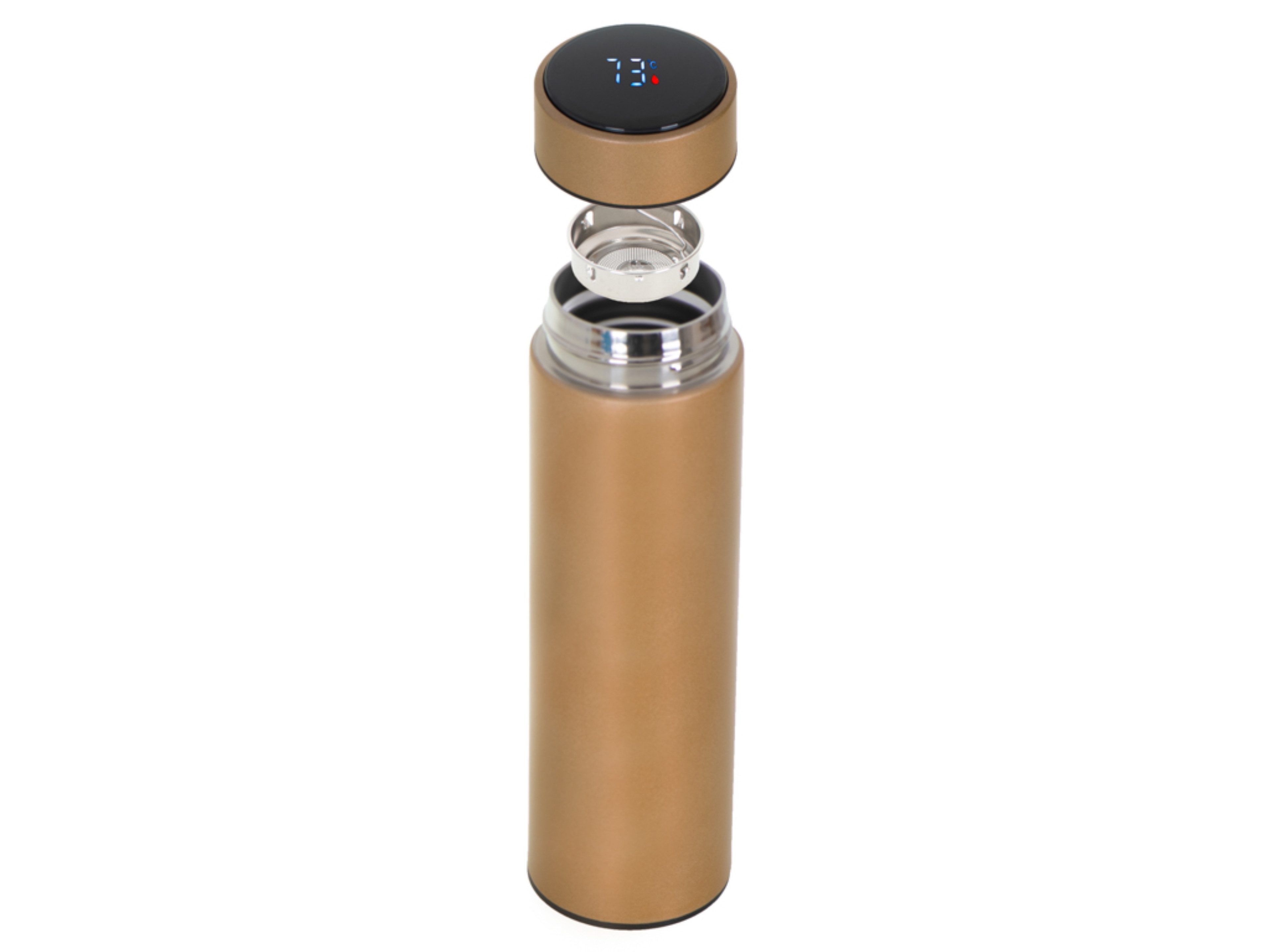 Ikonka Isolierflasche Smart Thermosbecher 500ml mit LED-Temperaturanzeige & Vakuumisolierung, Thermosbecher 500ml mit LED-Display, Vakuumisolierung & Siebeinsatz