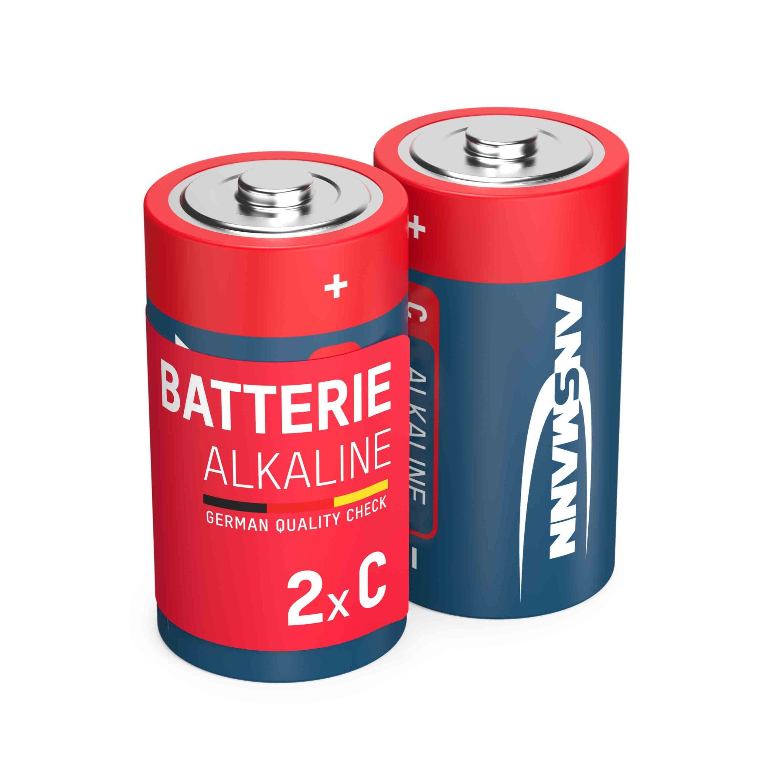 ANSMANN AG 2x Alkaline Batterie Baby C 1,5V – LR14 MN1400 Batterien (2 Stück) Batterie