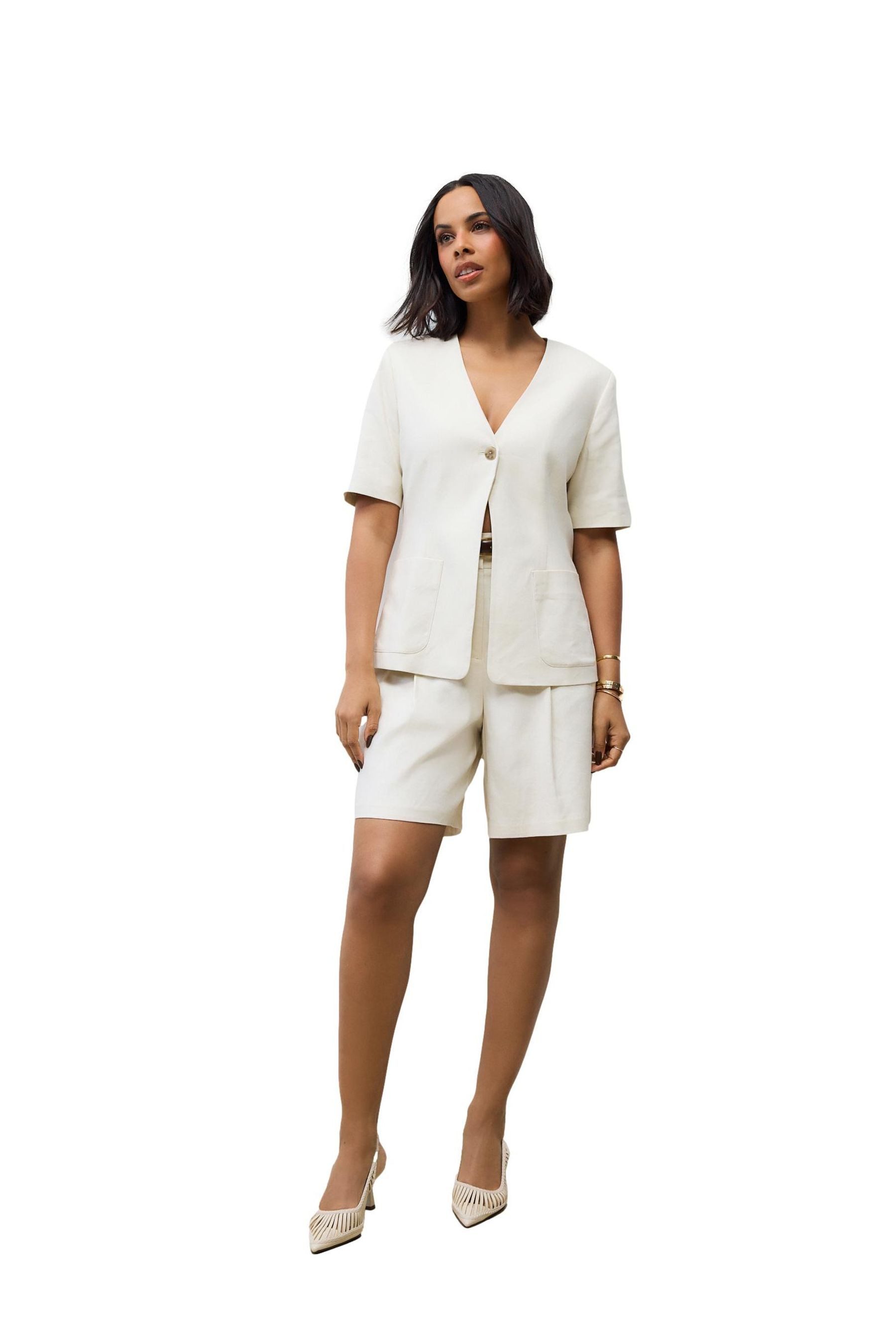 Next Anzugsakko Kurzarm-Jacke mit Leinenanteil (1-tlg) günstig online kaufen