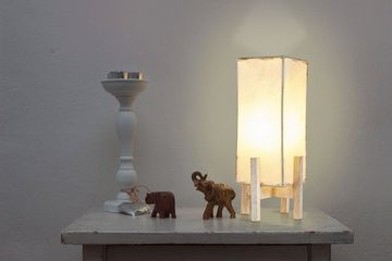 Marrakesch Orient & Mediterran Interior Stehlampe Lederlampe Janka 30cm mit weißem Gestell