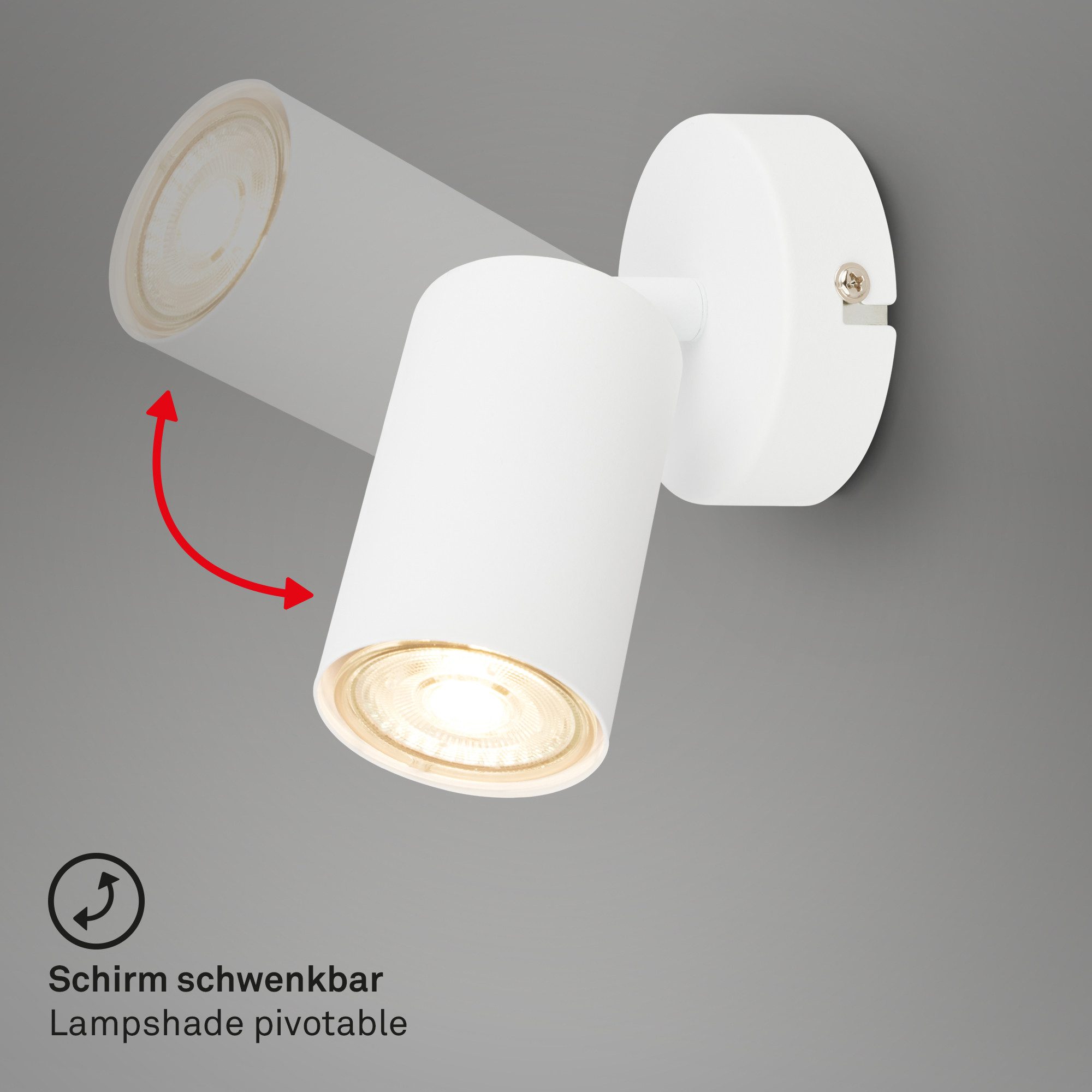 Briloner Leuchten Deckenleuchte LED Wandlampe Deckenlampe innen Schlafzimmer Wohnzimmer GU10, 1-flammig -Doppelpack, ohne Leuchtmittel, Abhängig vom Leuchtmittel - Warmweiß / Neutralweiß / Kaltweiß, Wandlampe Innen 80 x 15,5 cm Silberfarbig max. 9W GU10 Kinderzimmer