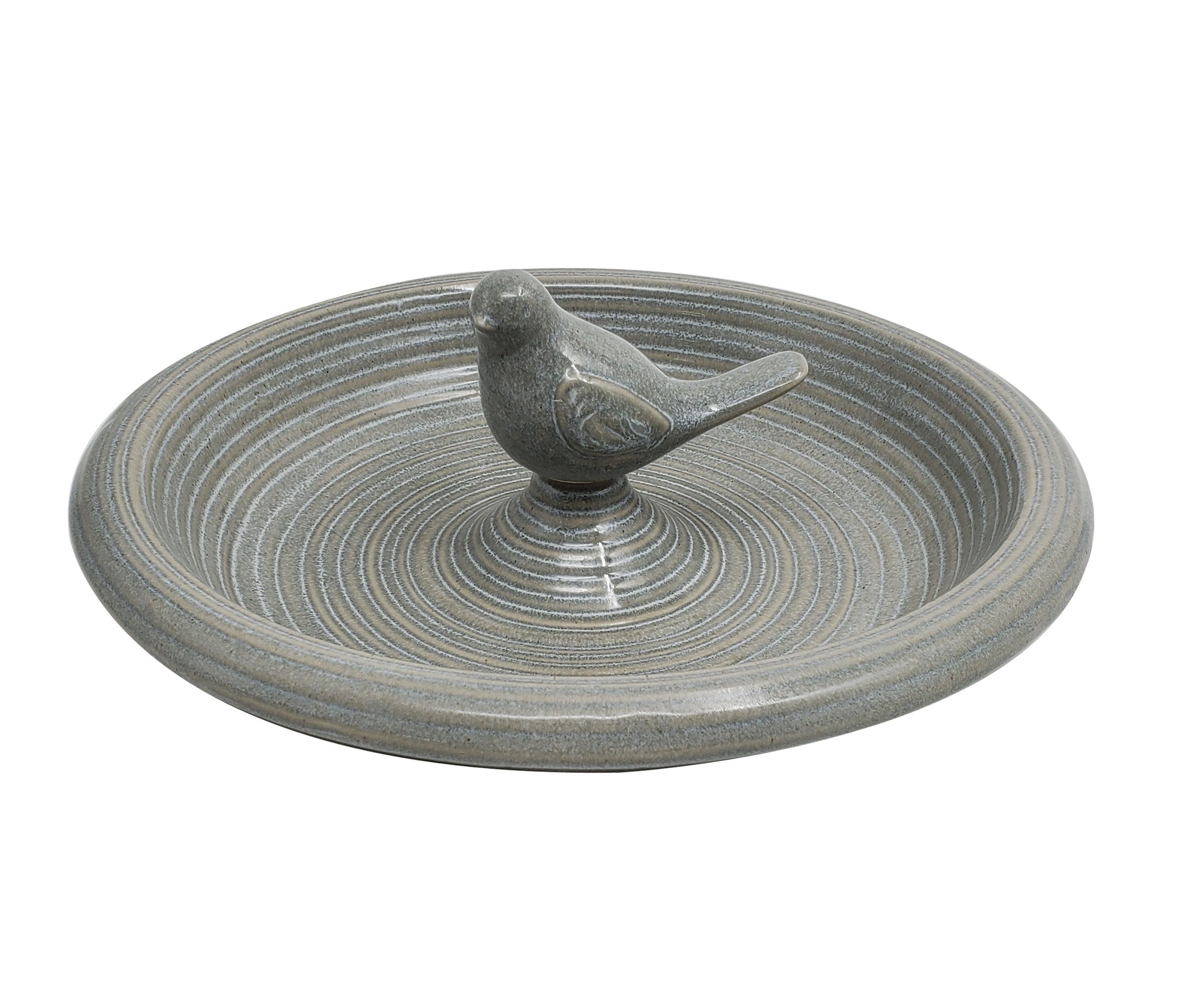 Dehner Vogeltränke Natal aus Steinzeug, Ø 29.5 cm, Höhe 10.6 cm, grün