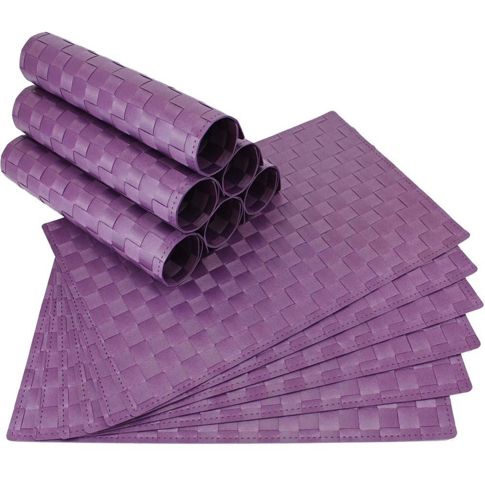 matches21 HOME & HOBBY Platzset Tischset MODERN violett lila Tischunterlage als Tischdeko, (12-St), modernes Esstisch Platzdeckchen als abwaschbarer Tischuntersetzer