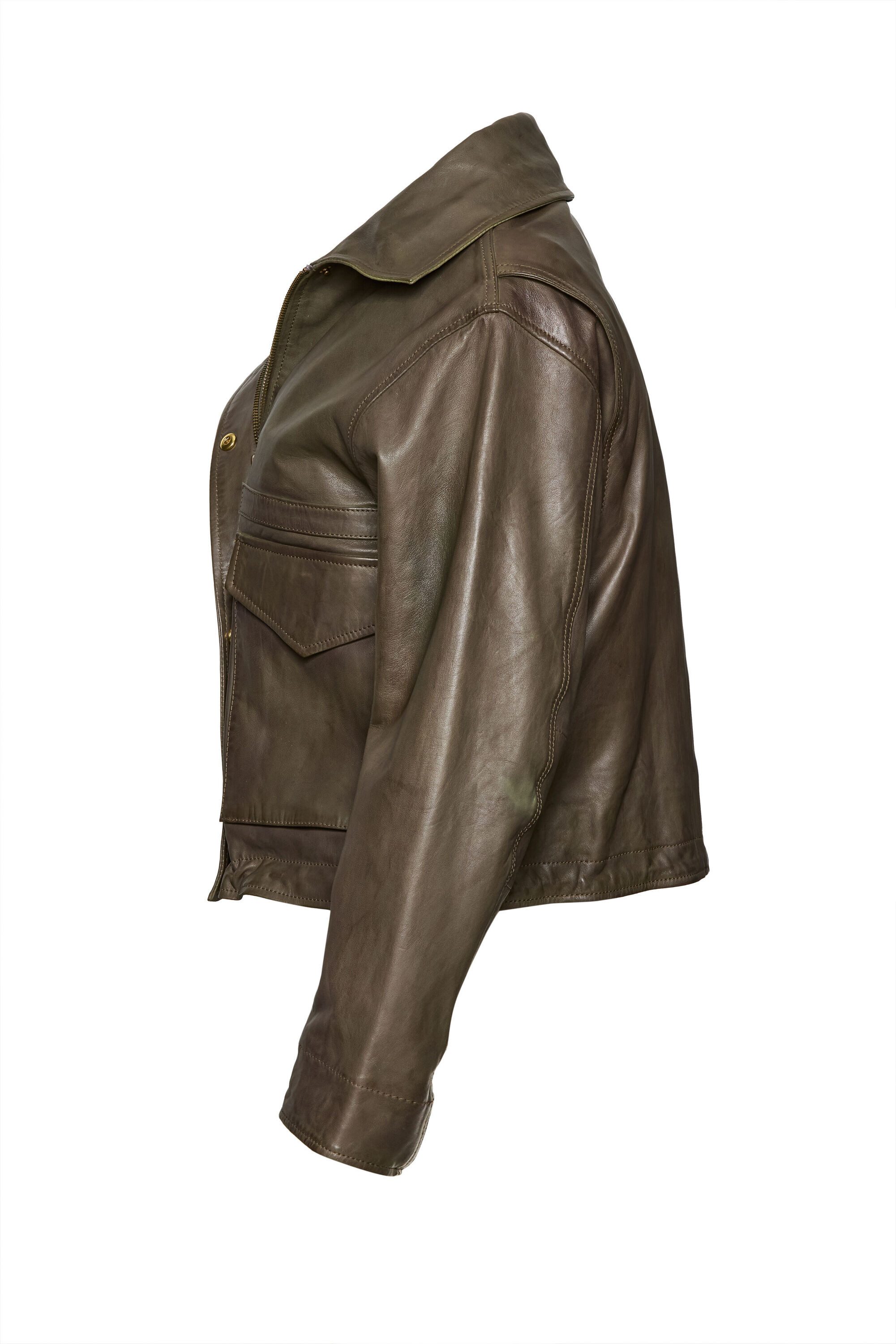 Apple of Eden Lederjacke (1-St) hüftlang mit Umlegekragen