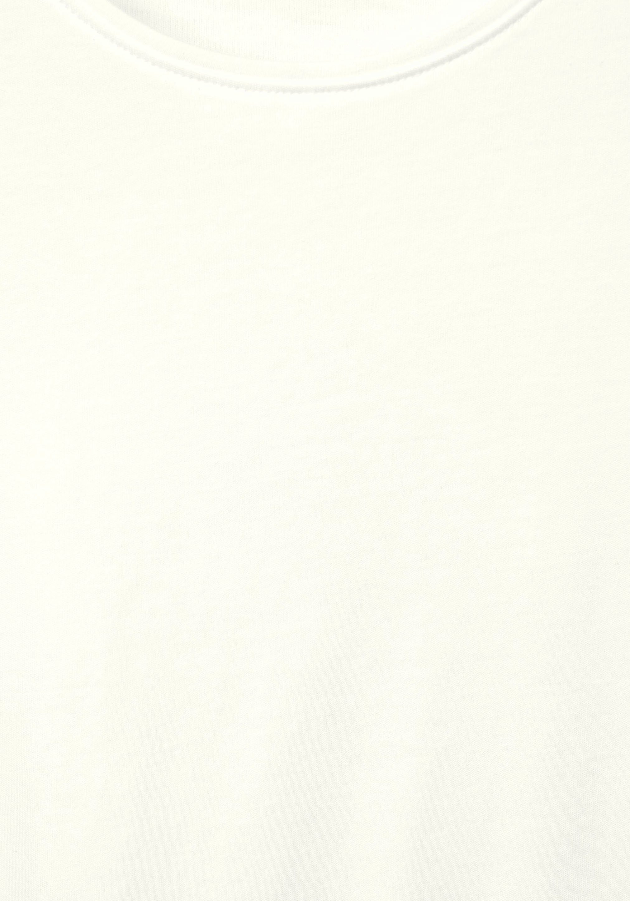 Cecil vanilla T-Shirt white Rundhalsausschnitt mit
