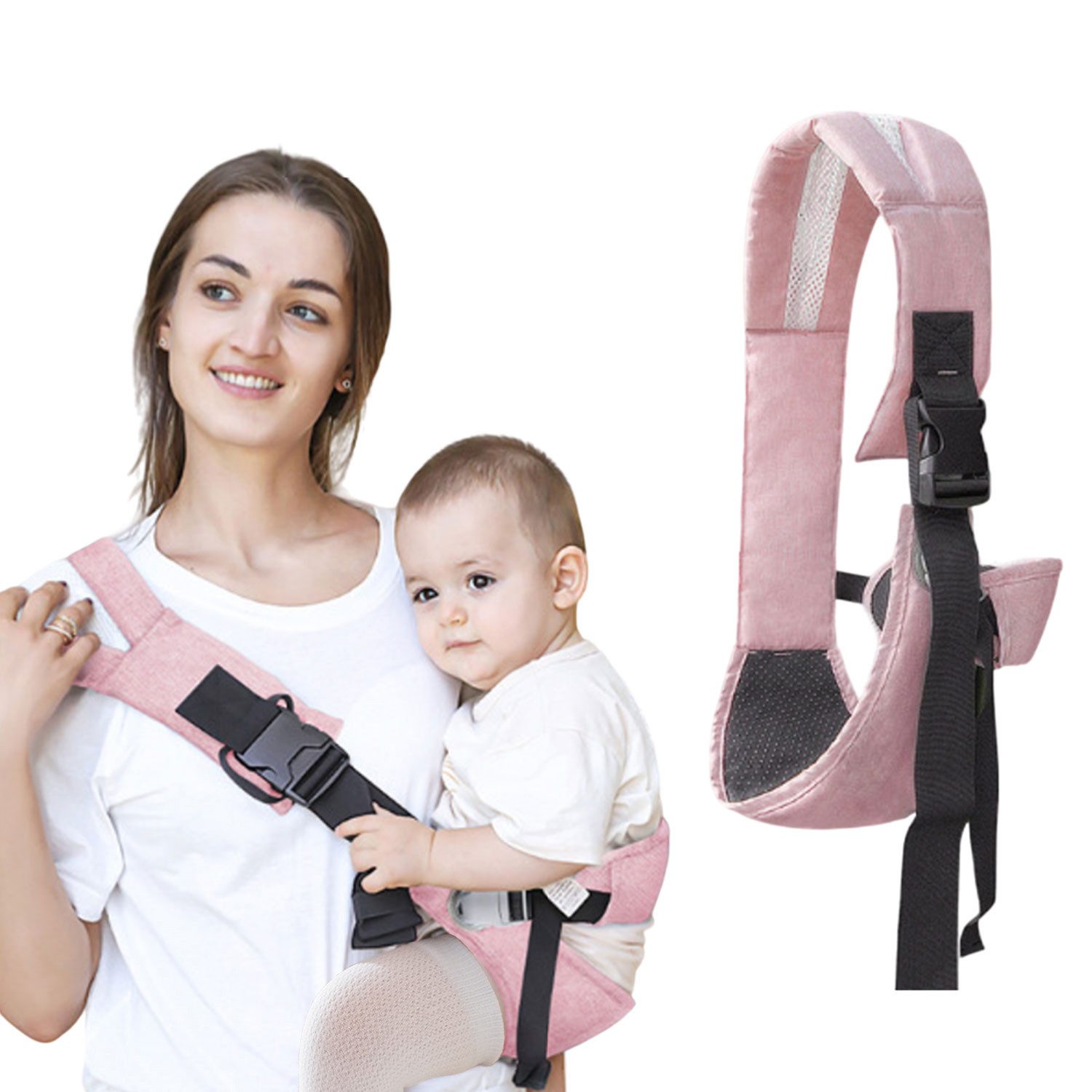 Refttenw Bauchtrage Verstellbar Tragbare Rutschfeste Weiche Hüftsitzgurte Babytrage