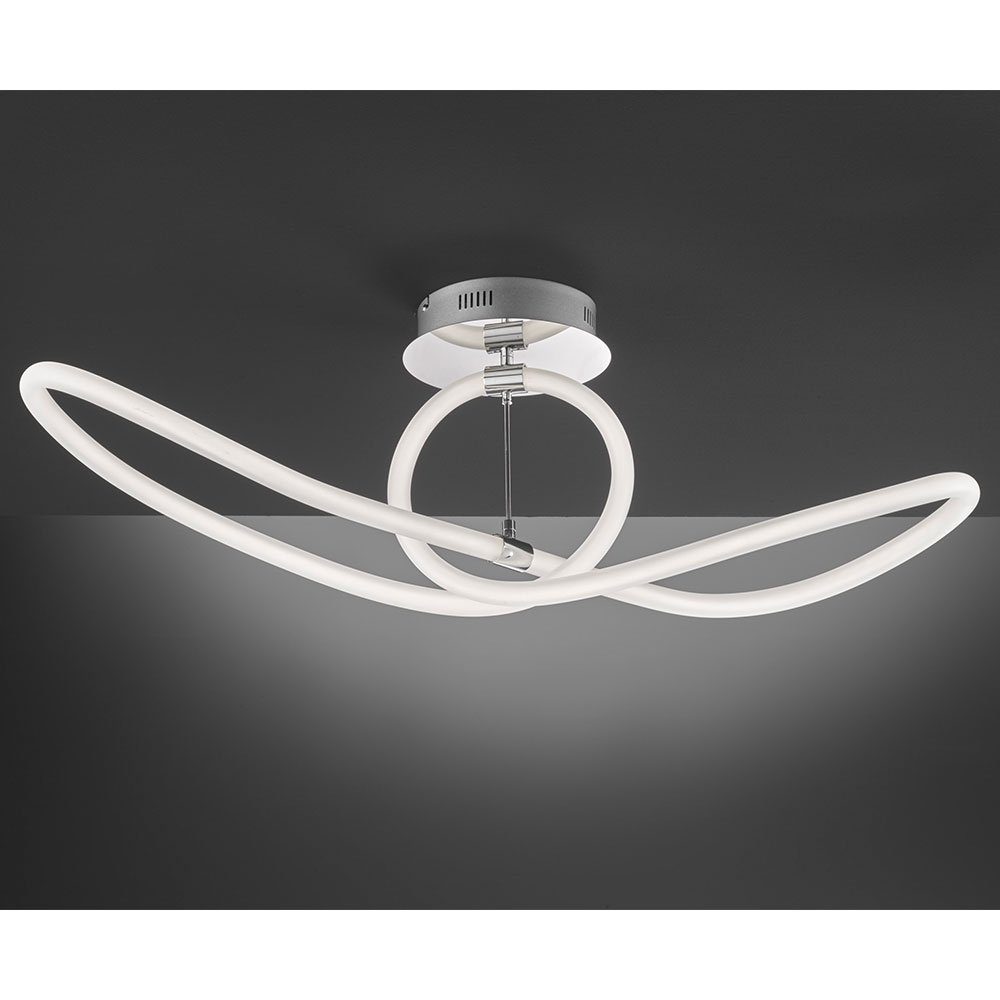 LED Deckenlampe Designlampe verchromt verbaut, LED-Leuchtmittel Warmweiß, Deckenleuchte LED WOFI dimmbar Deckenleuchte, fest