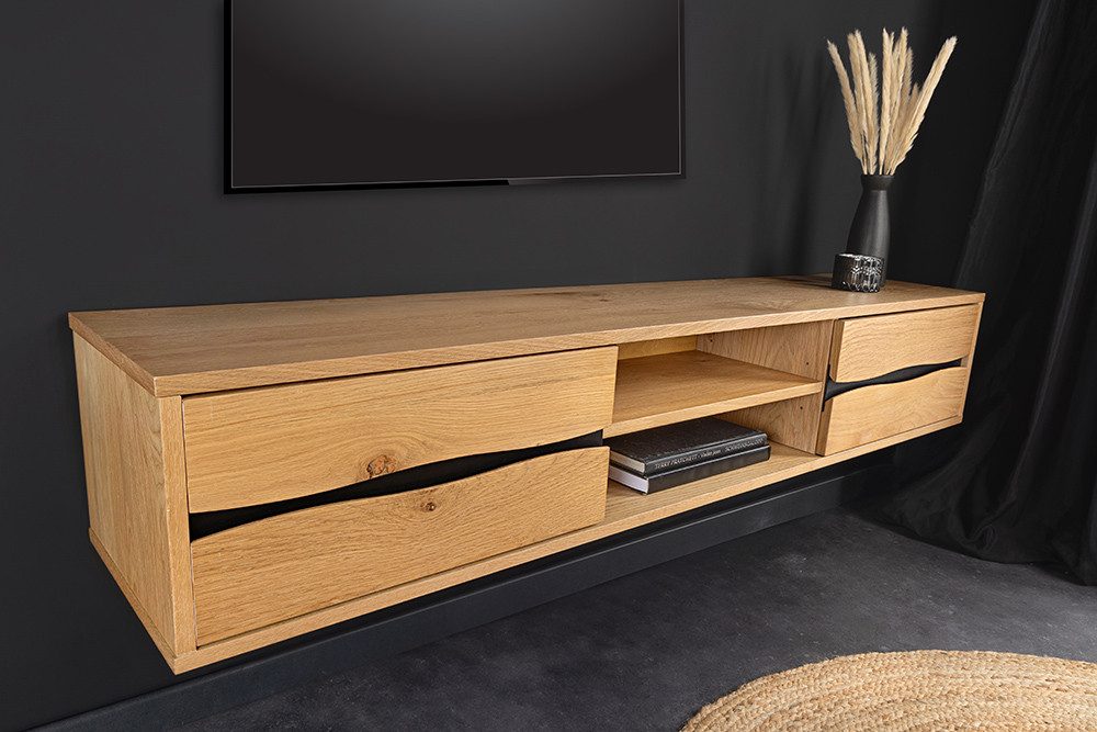 riess-ambiente Lowboard LIVING EDGE 160cm natur / schwarz · TV-Schrank mit günstig online kaufen