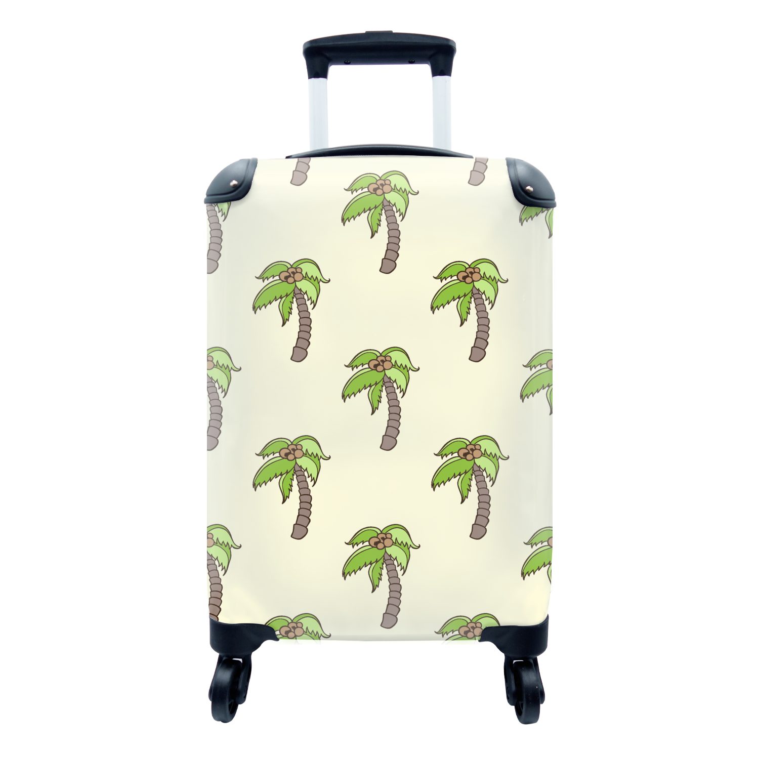 Tropisch, Muster 4 Handgepäckkoffer Reisekoffer - für Ferien, Palme Trolley, - MuchoWow Kokosnuss Reisetasche - rollen, Rollen, Handgepäck mit