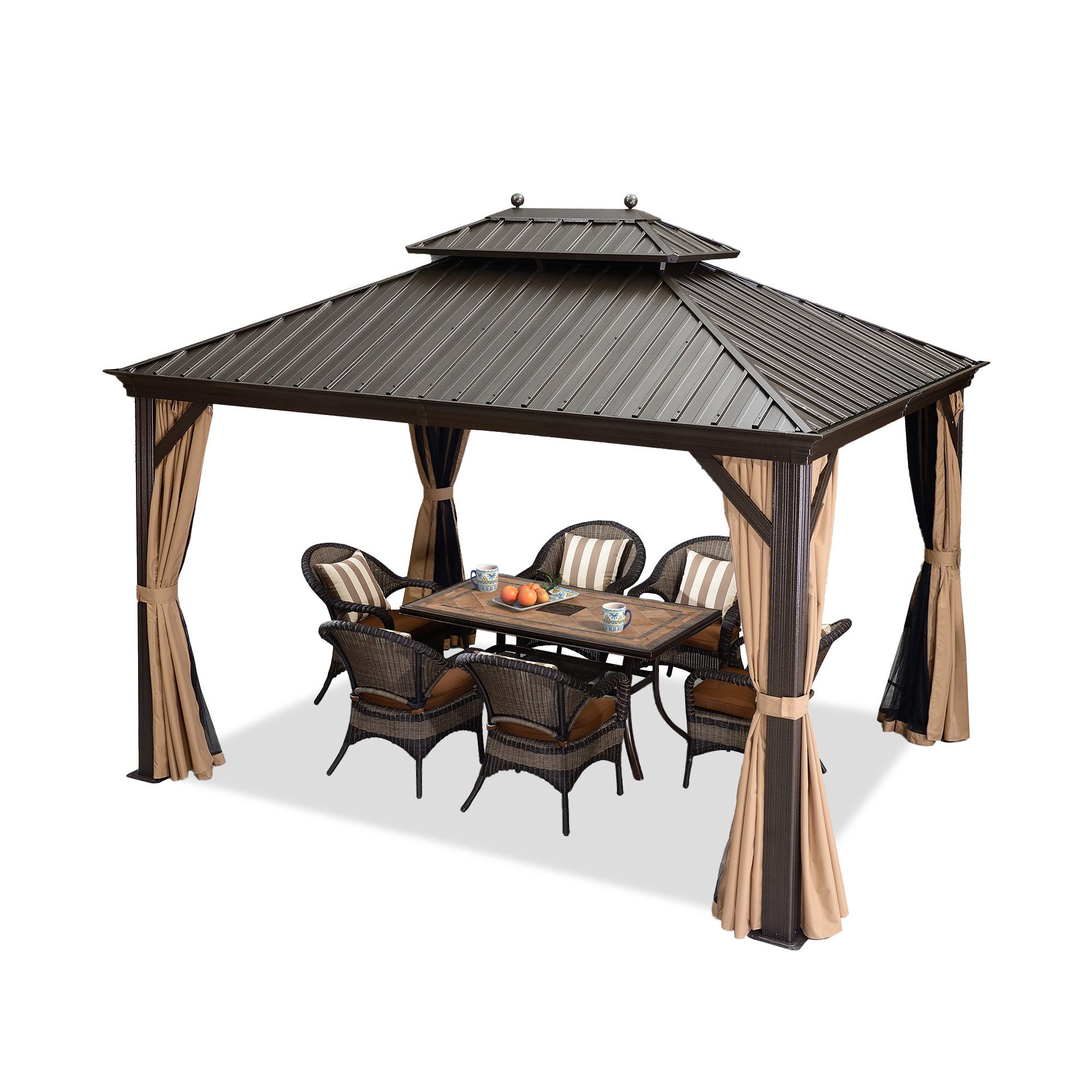 PURPLE LEAF Pavillon Außenbereich Alu Gartenpavillon günstig online kaufen