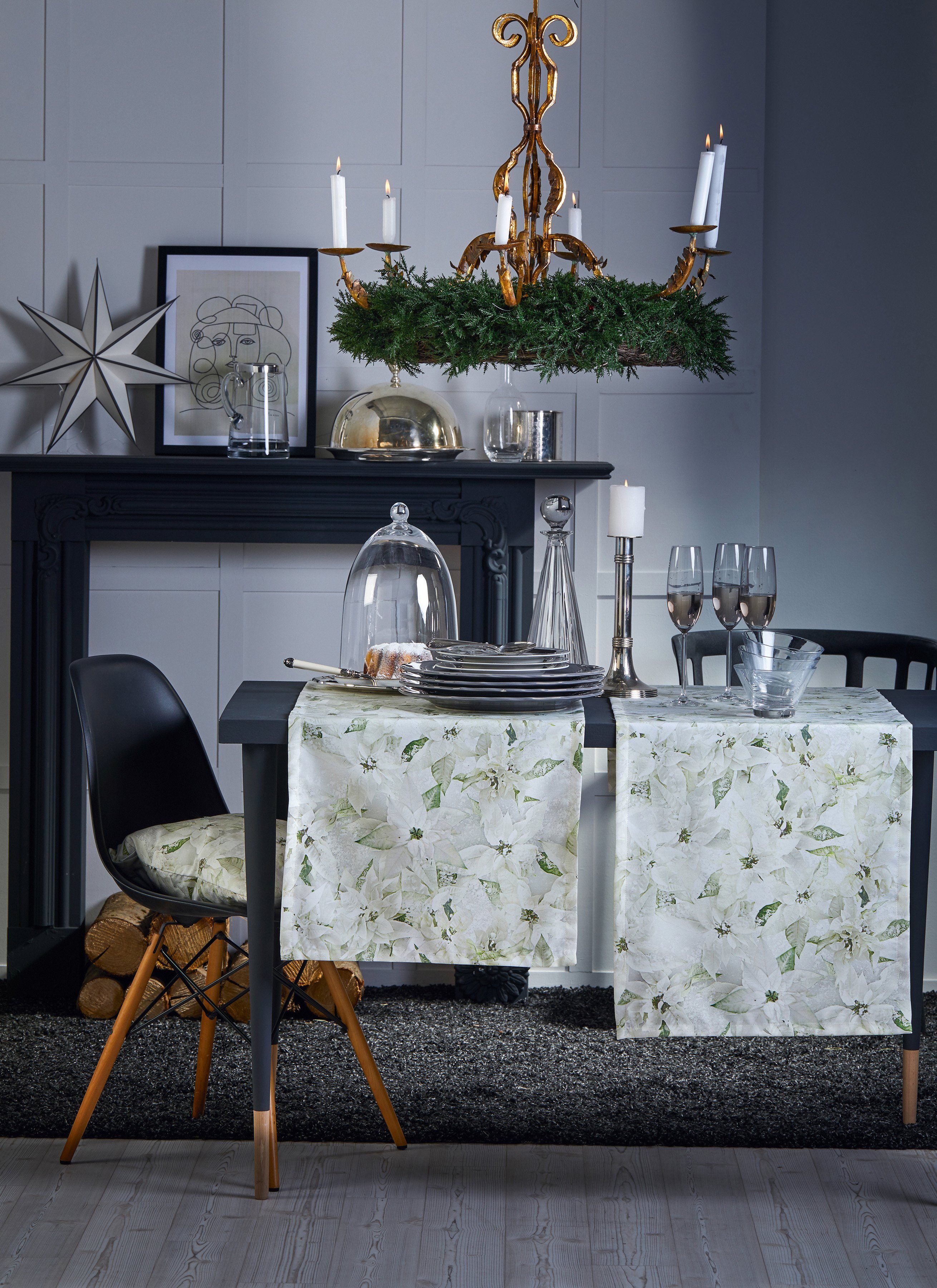 weiß/grün APELT Tischläufer (1-tlg), Weihnachtsdeko, 3614 Digitaldruck Winterwelt, Weihnachten