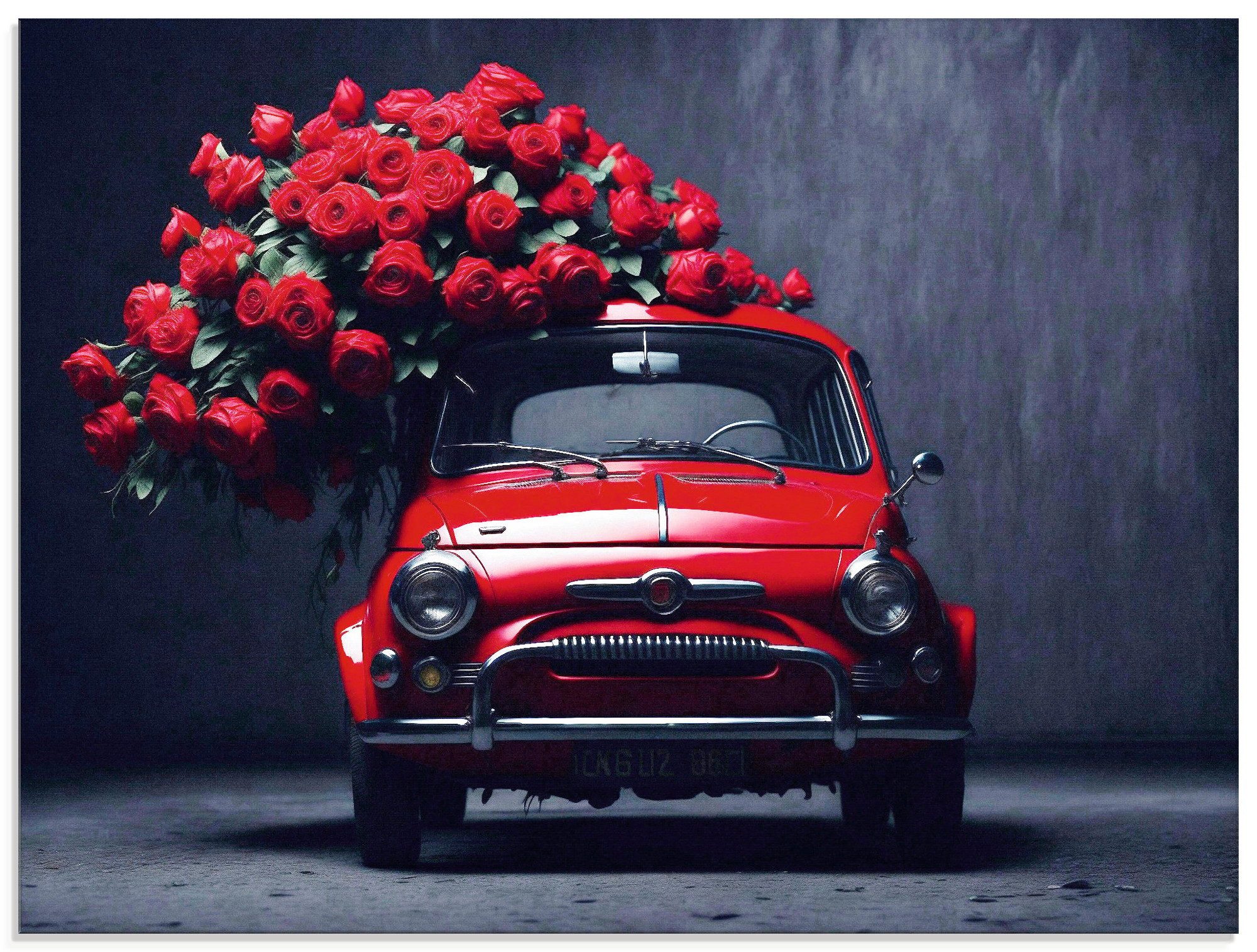 Artland Glasbild Rote Rosen für den kleinen Italiener, (1 St), in verschiedenen Größen