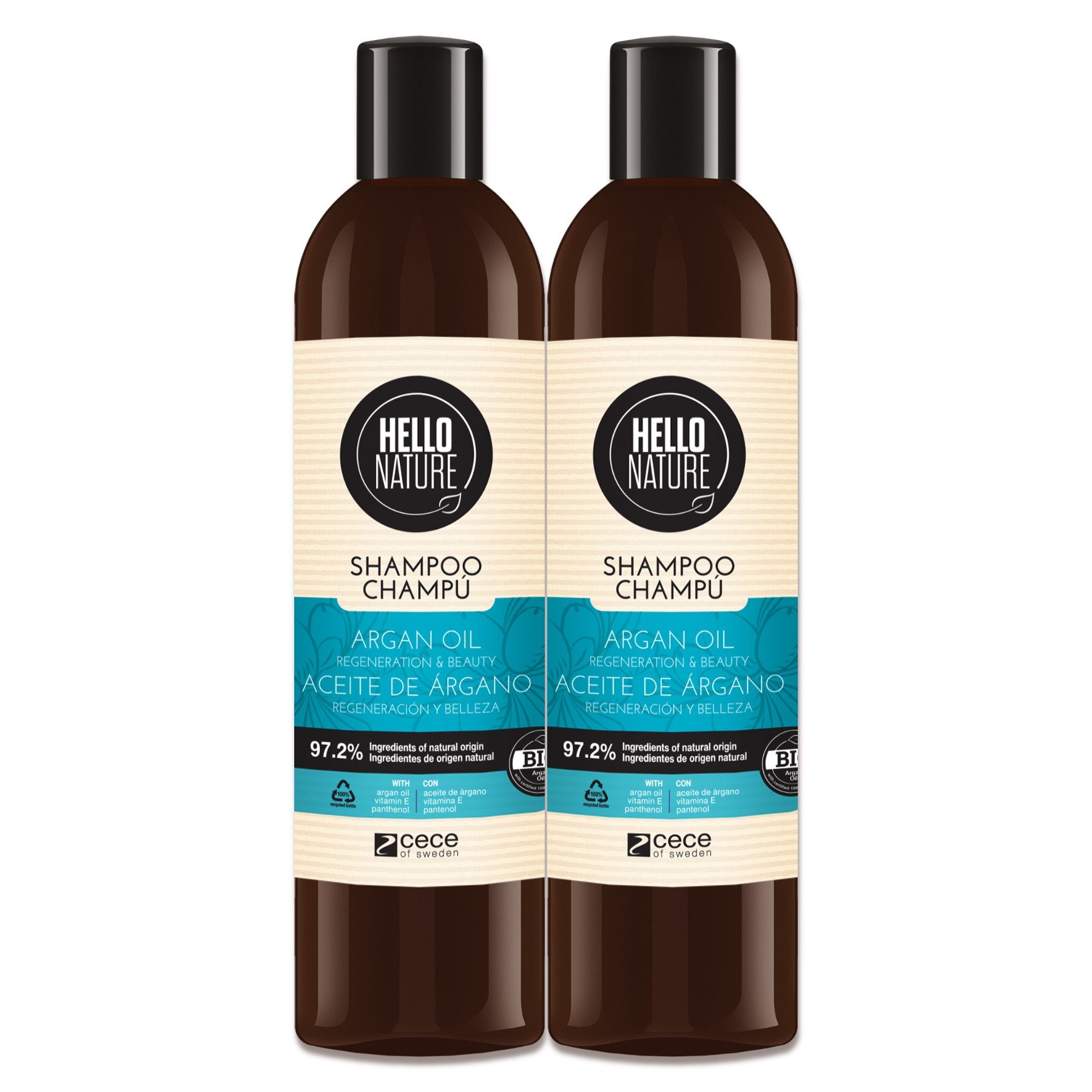 P-Beauty Cosmetic Accessories Haarshampoo Haarpflege Damen Herren Shampoo mit Arganöl Hello Nature, 2-tlg., Haarshampoo, Haarpflege, Hello Nature, Arganöl