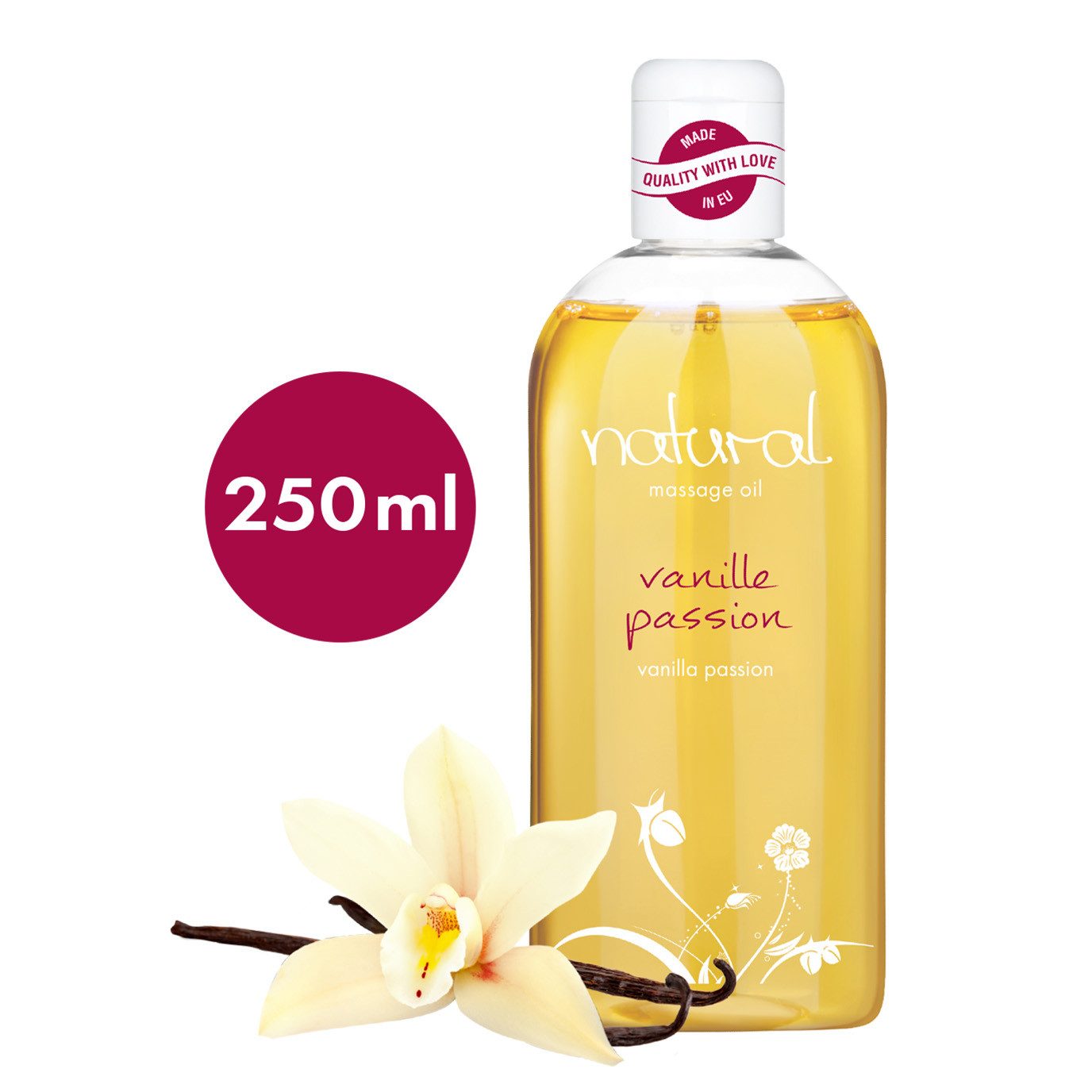 EIS Gleit- & Massageöl EIS Natural Massageöl 'Vanille Passion', 250ml, Vanille-Duft, 0-tlg.