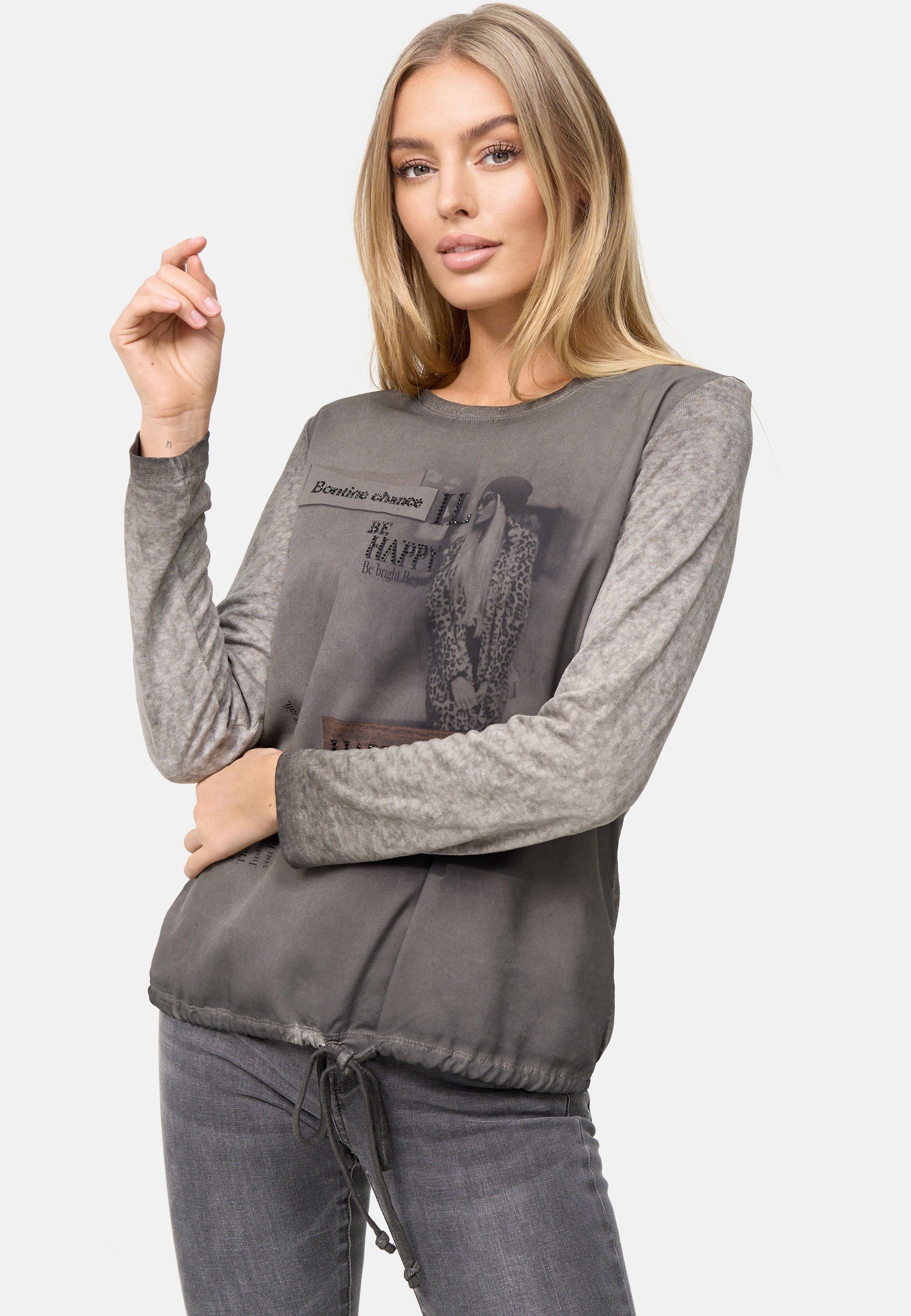 Decay Langarmshirt Frontprint großem mit