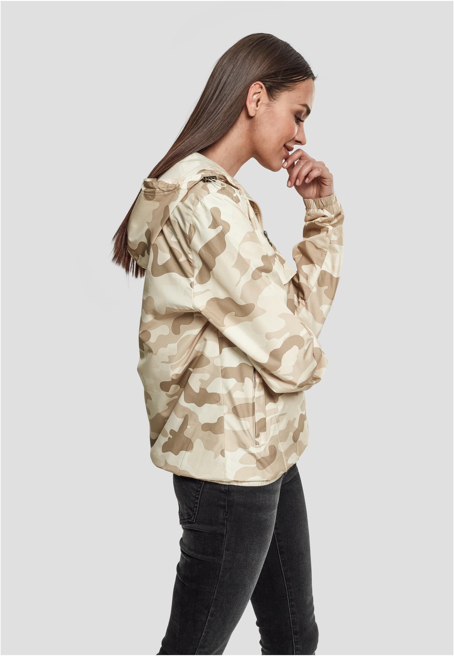 URBAN CLASSICS Outdoorjacke Damen Over Camo Jacket Ladies sand camouflage Pull (1-St)