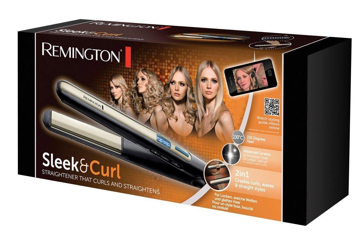 & curl sleek Keramik Remington LCD-Anzeige Glätteisen S6500 Smart
