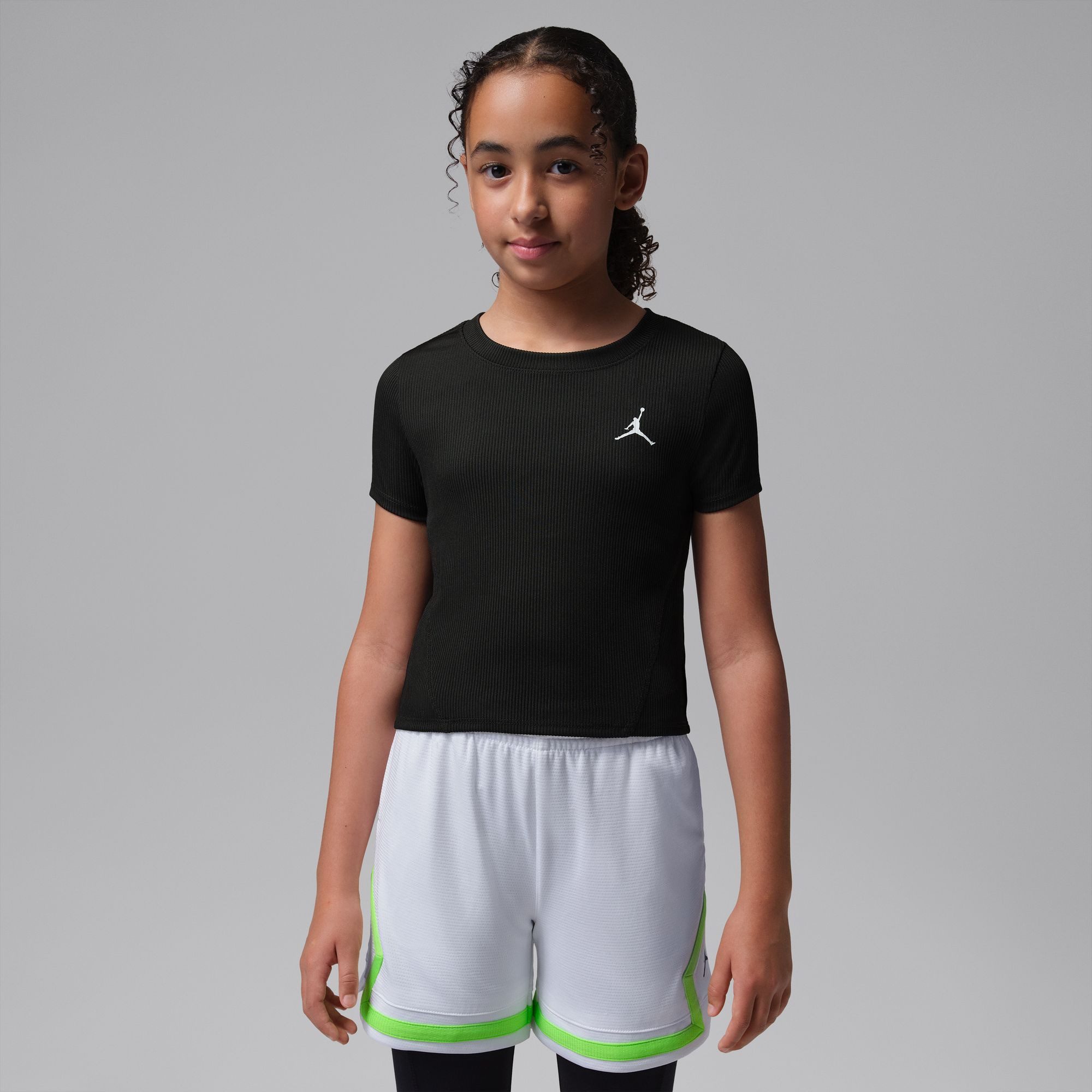 Jordan Trainingsshirt JDG JUMPMAN SPRT RIB TOP für Kinder, mit Kurzarm-Design, unifarben, aus Polyester und Elasthan